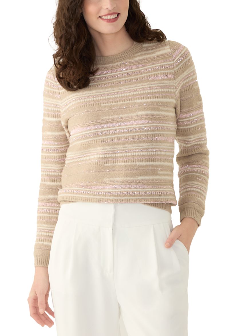 Womens Long Sleeve Multi Stitch Sweater 