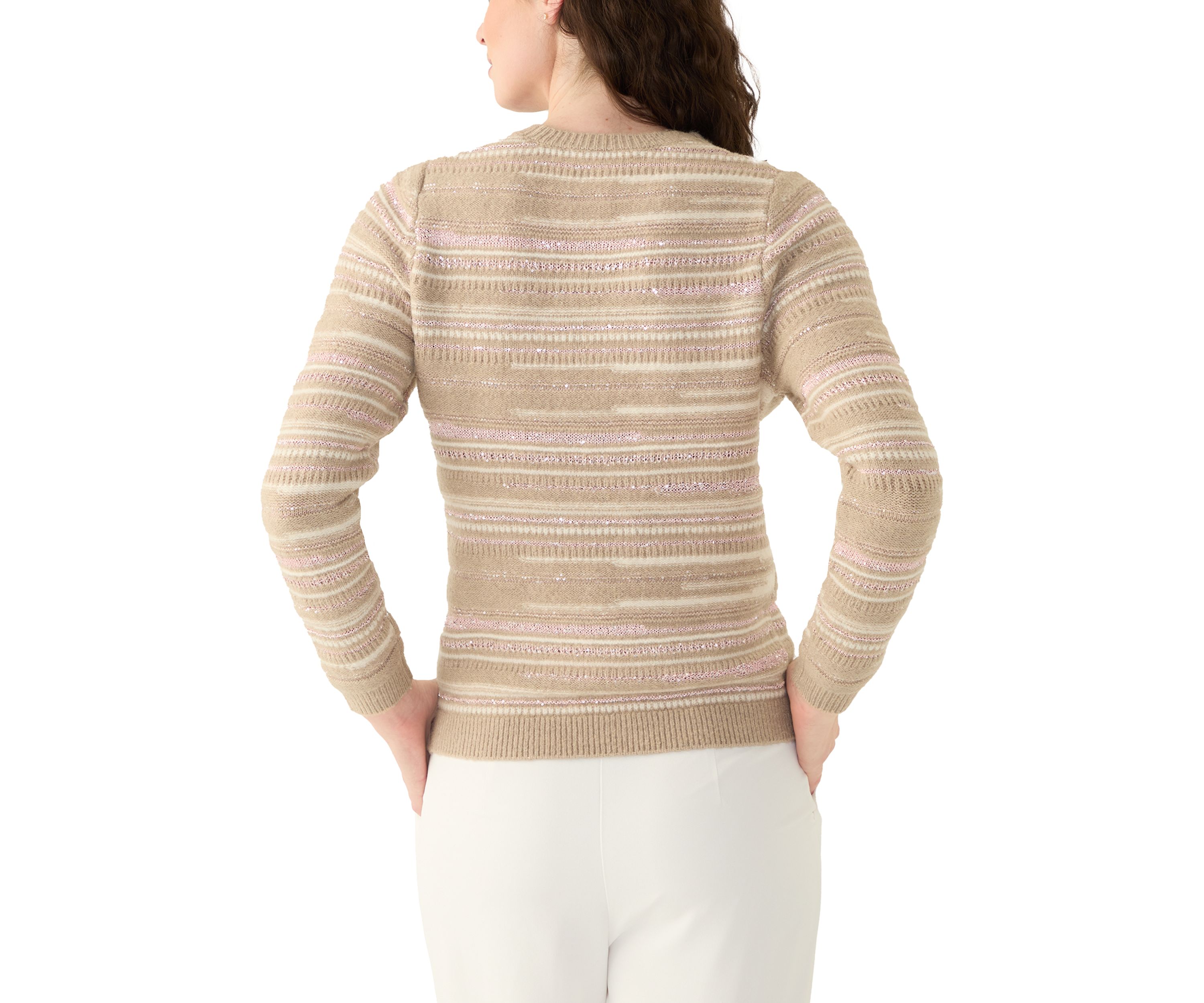 Womens Long Sleeve Multi Stitch Sweater 