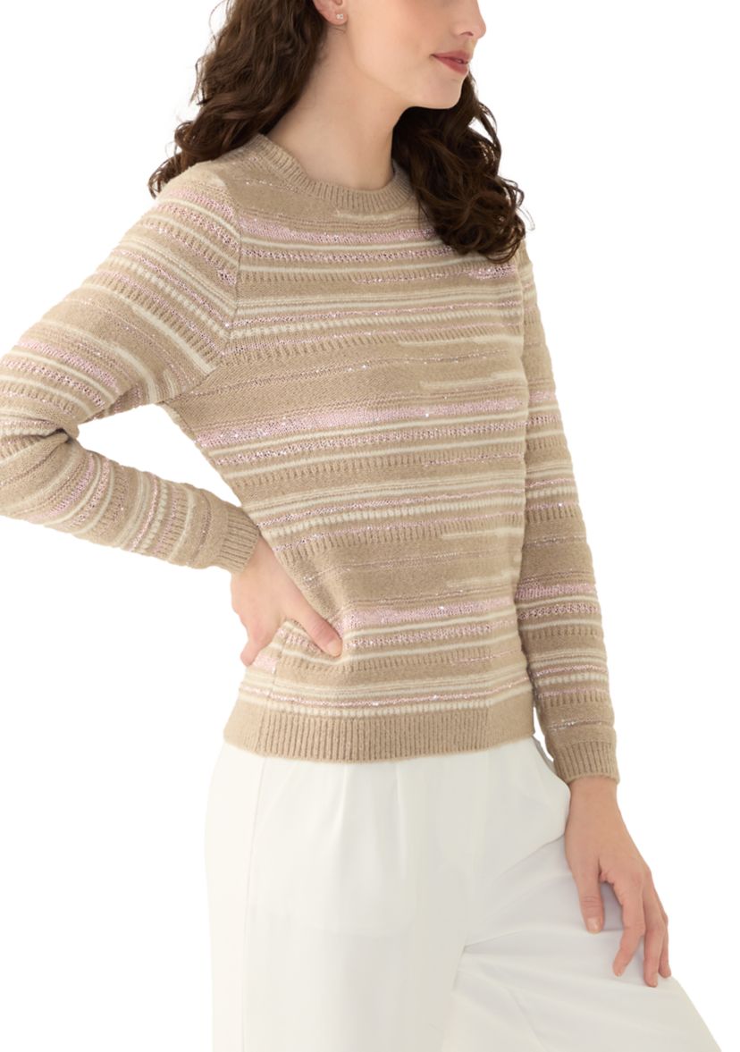 Womens Long Sleeve Multi Stitch Sweater 
