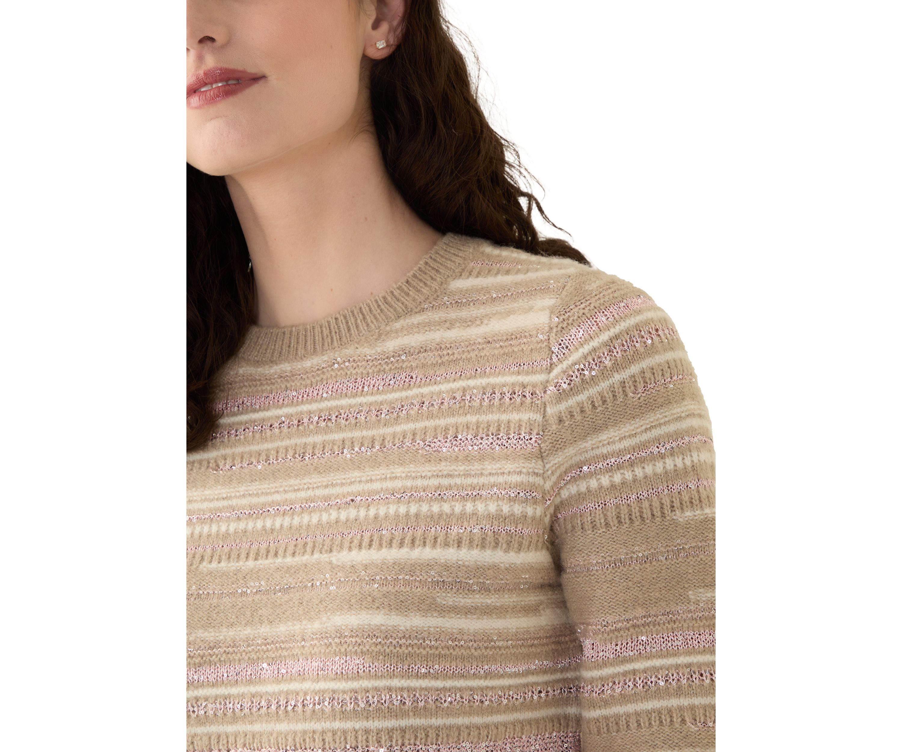 Womens Long Sleeve Multi Stitch Sweater 