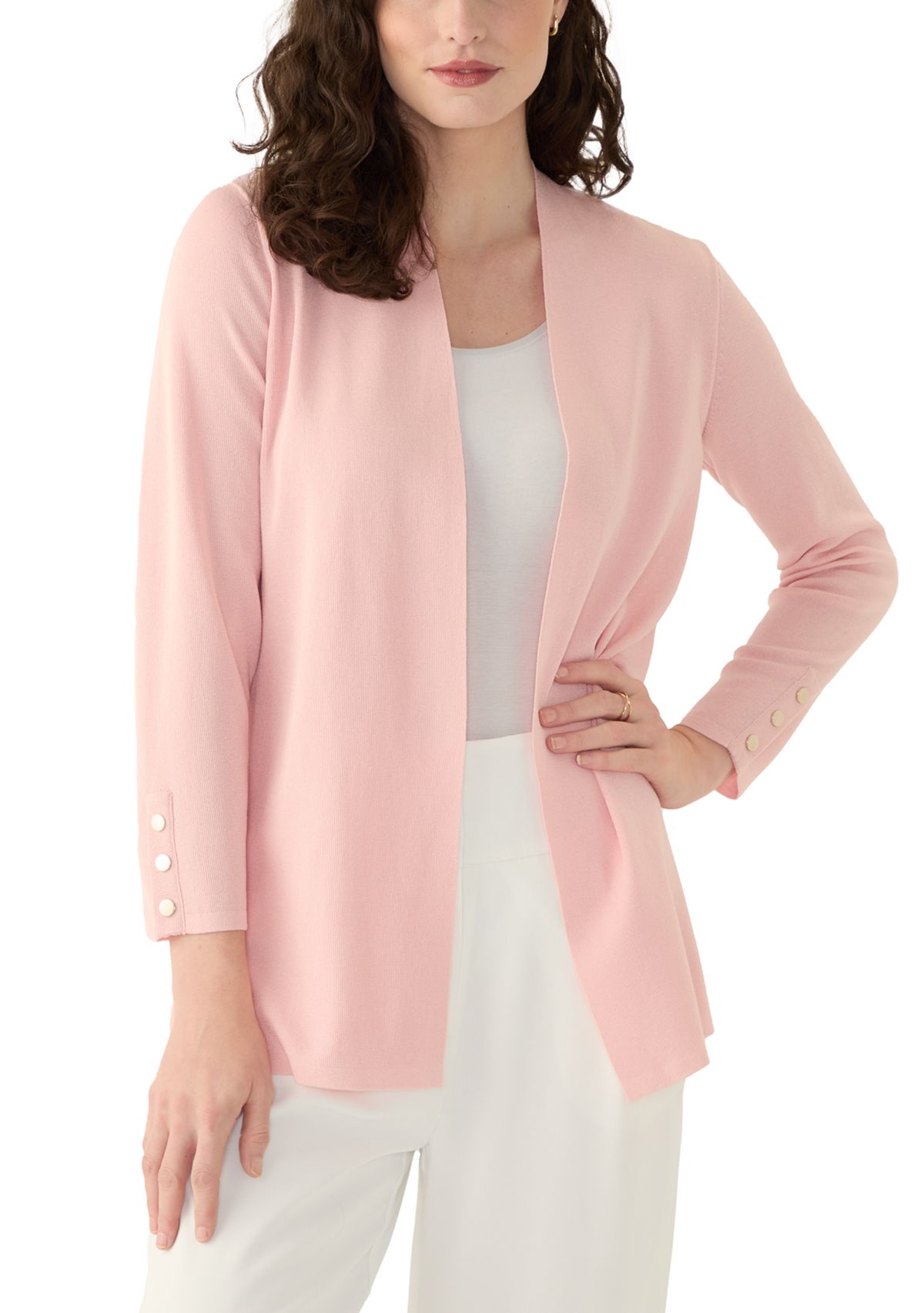 Petite Carmel Self Edge Kissing Front Cardigan 