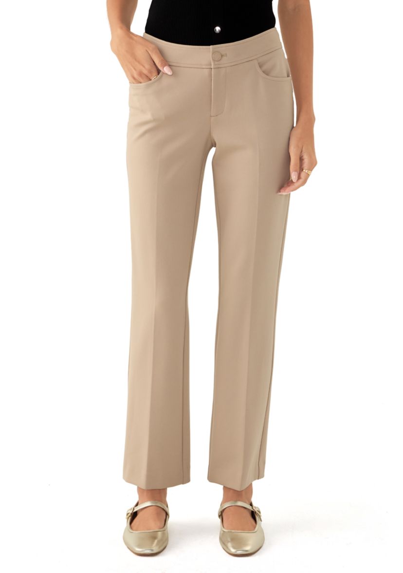Petite Fly Front Bootleg Pants 