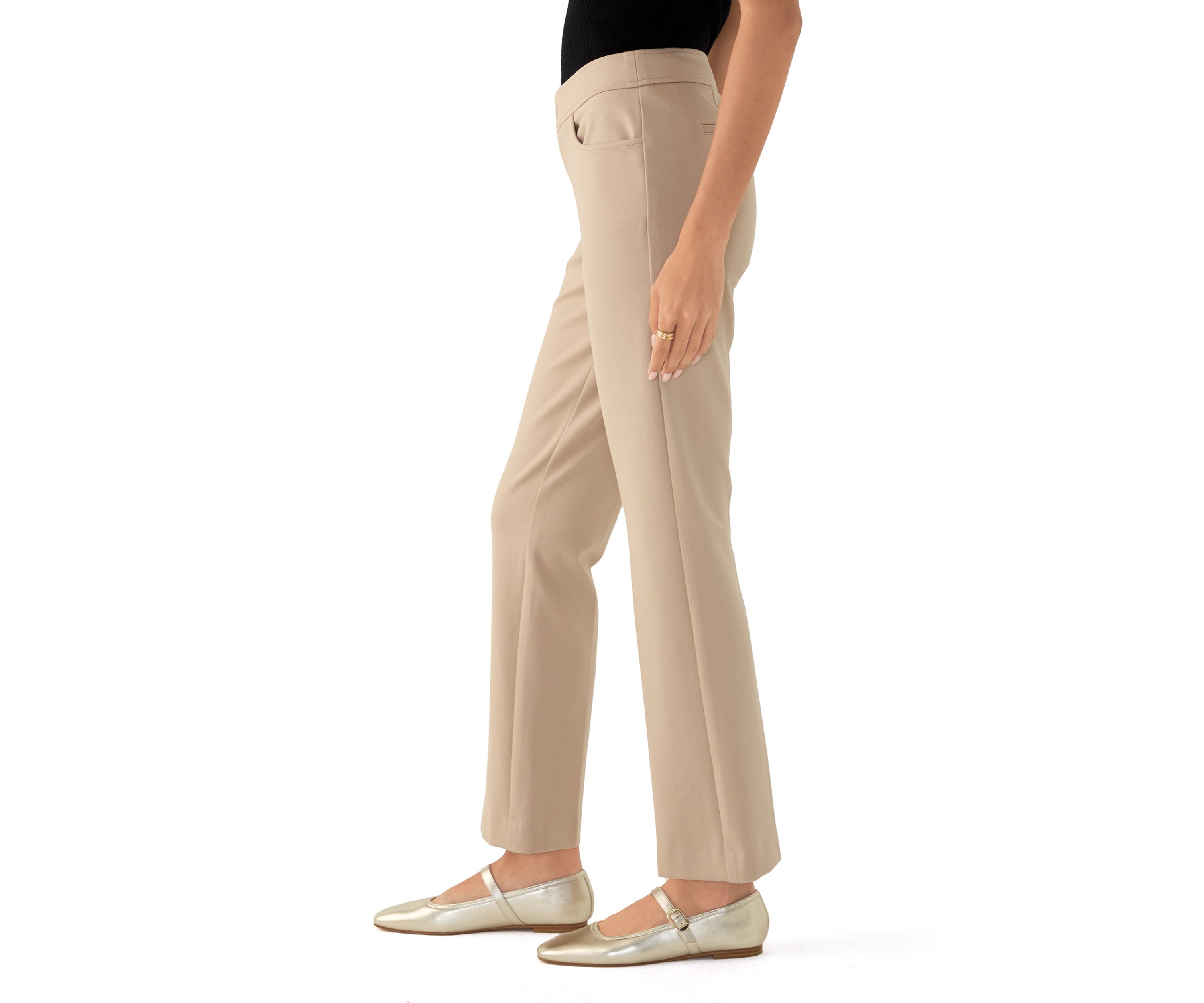 Petite Fly Front Bootleg Pants 