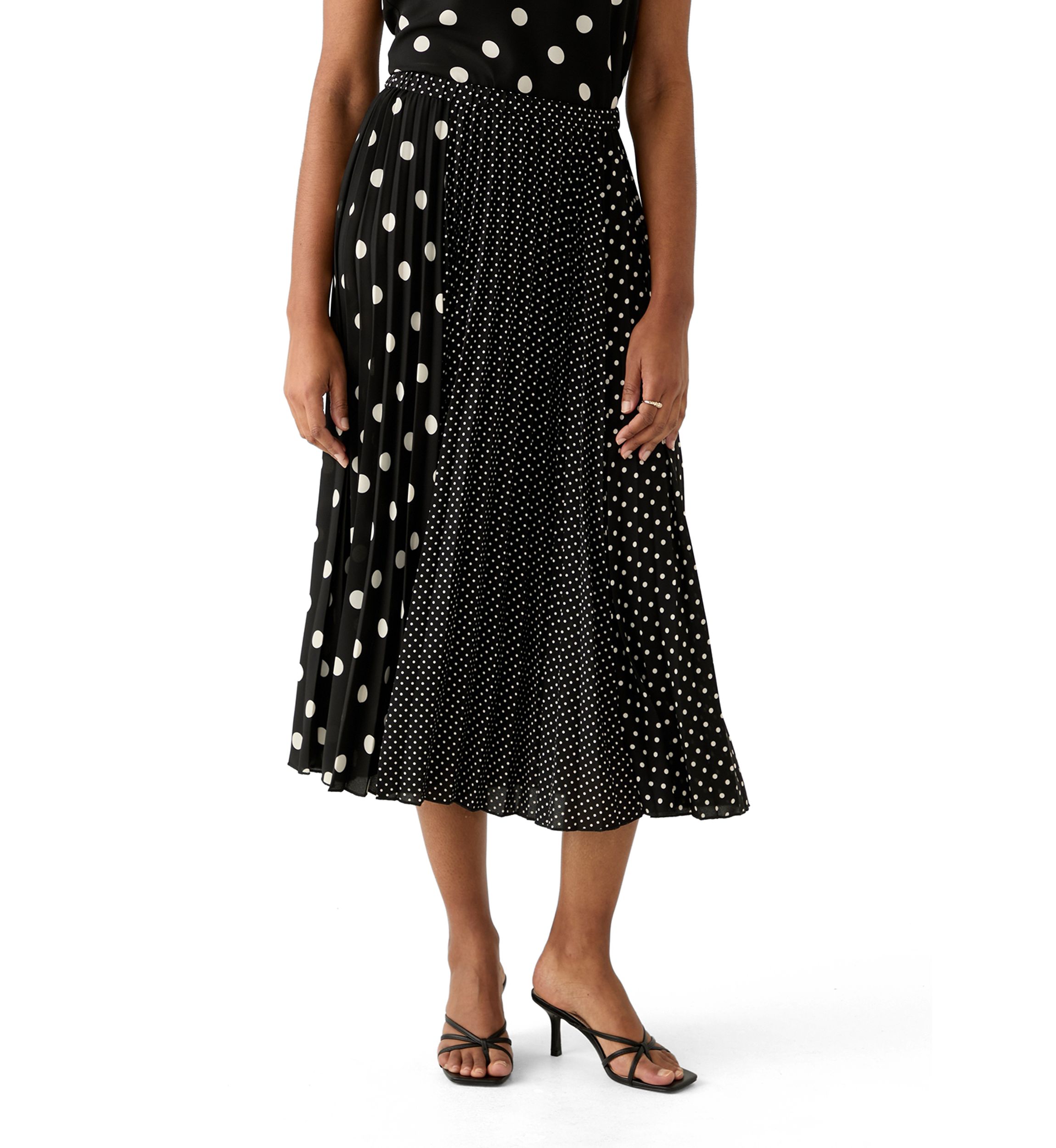 Womens Multi Dot Pleated Skirt 