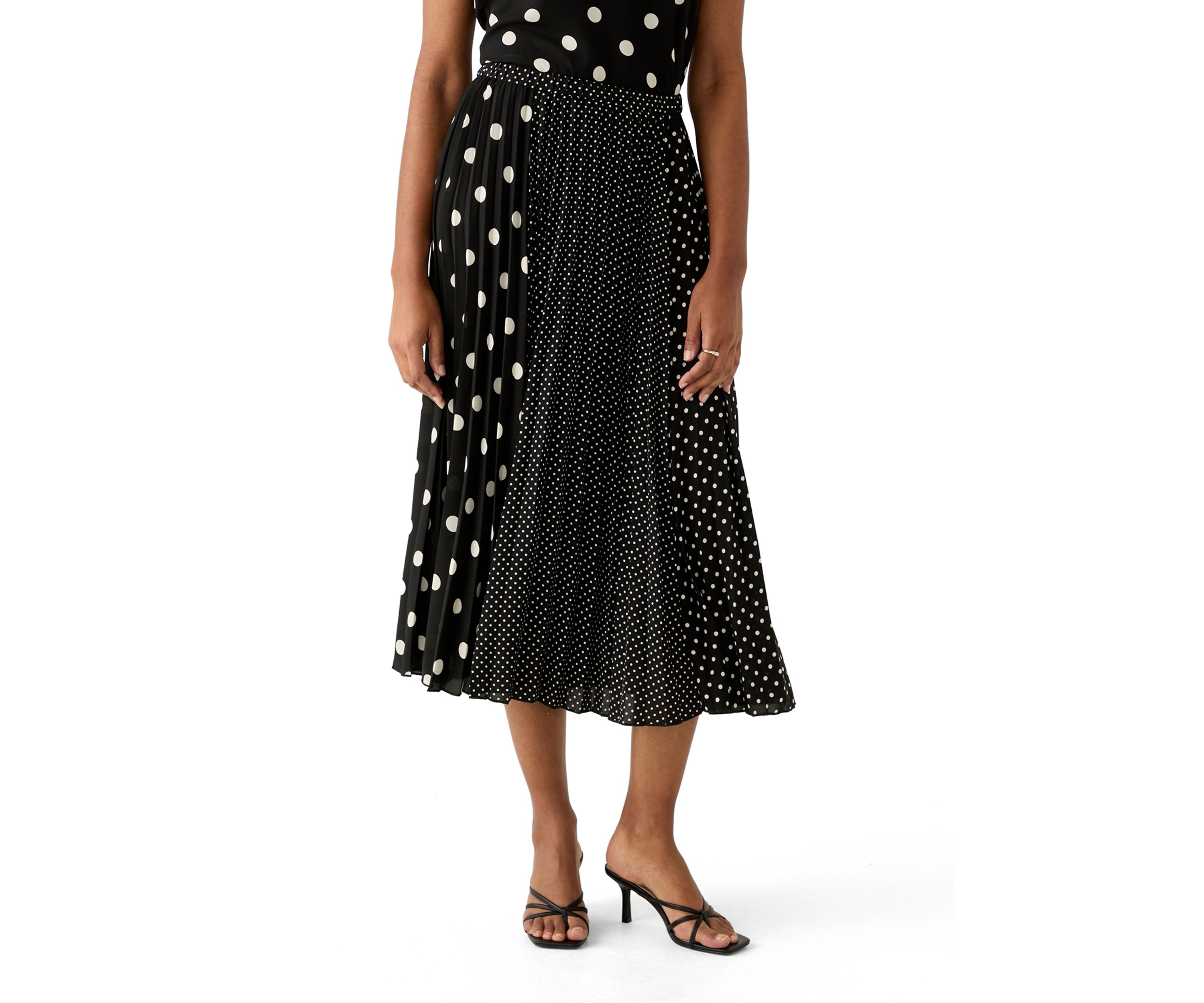Womens Multi Dot Pleated Skirt 
