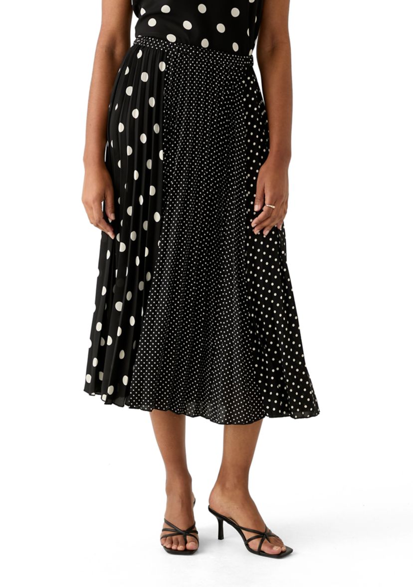Womens Multi Dot Pleated Skirt 