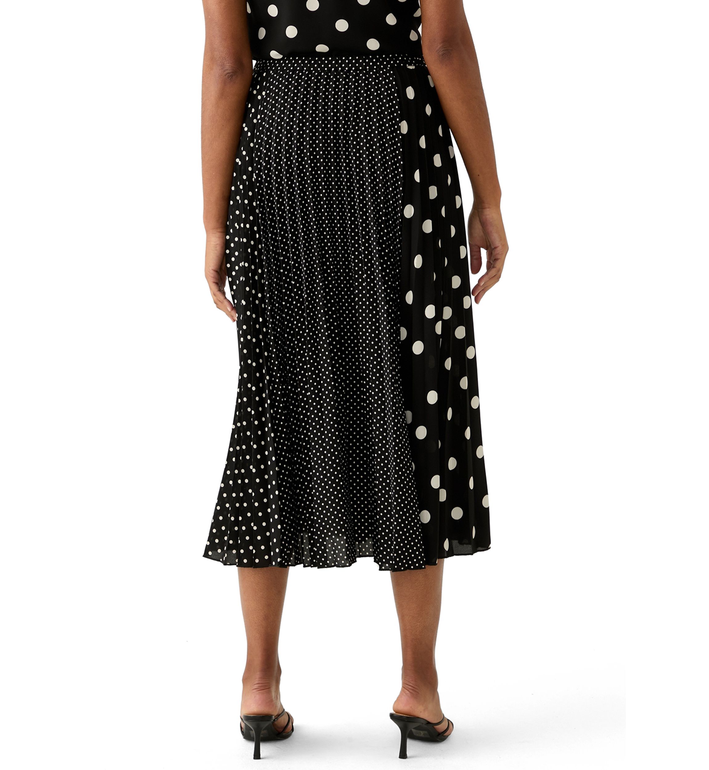 Womens Multi Dot Pleated Skirt 