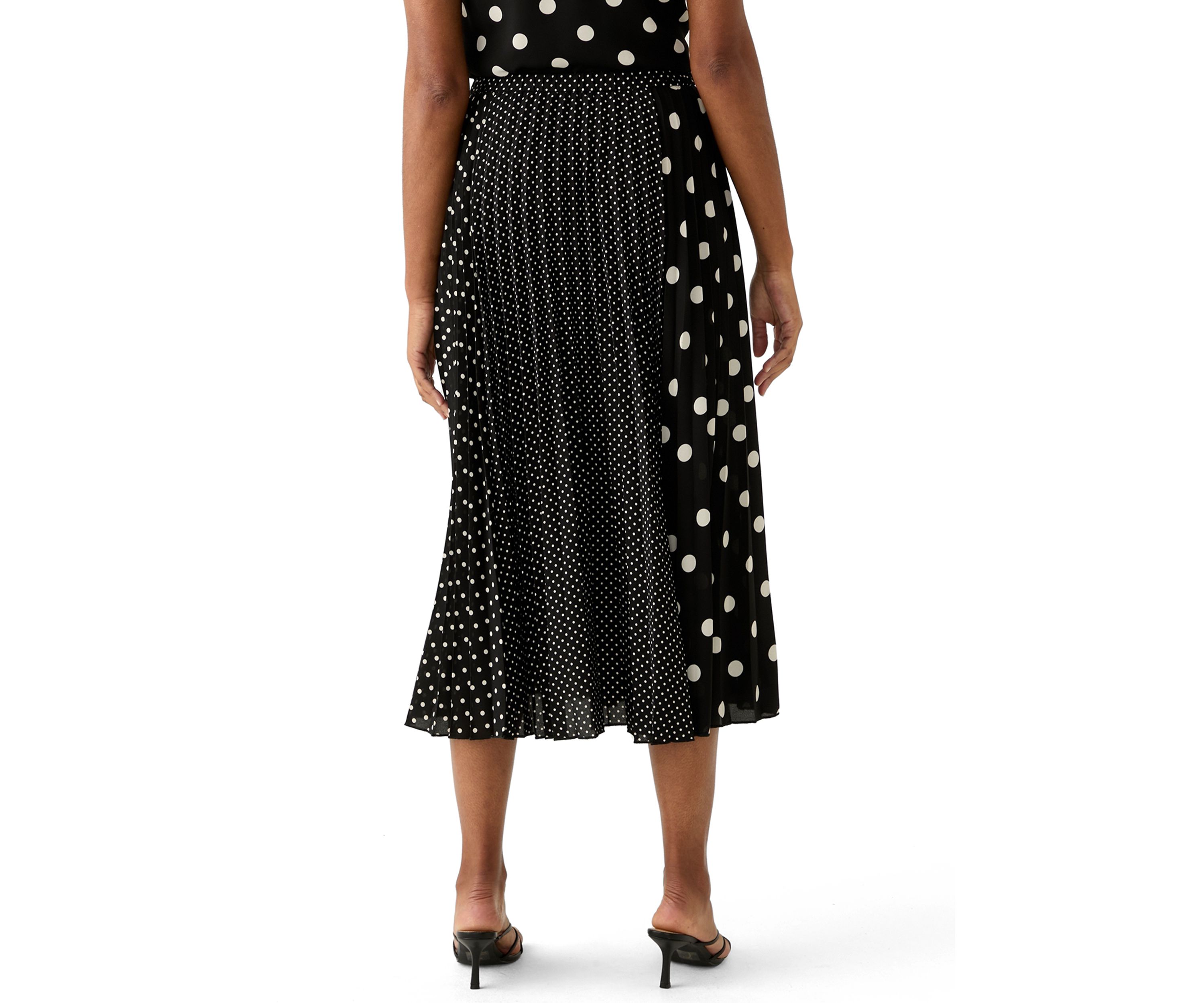 Womens Multi Dot Pleated Skirt 