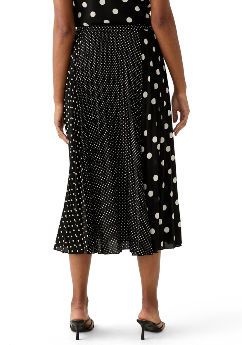 Womens Multi Dot Pleated Skirt 