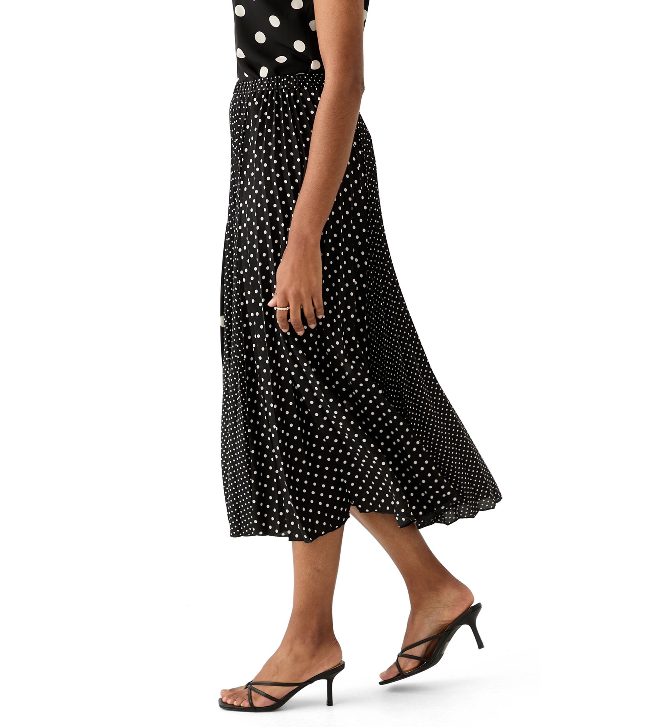 Womens Multi Dot Pleated Skirt 