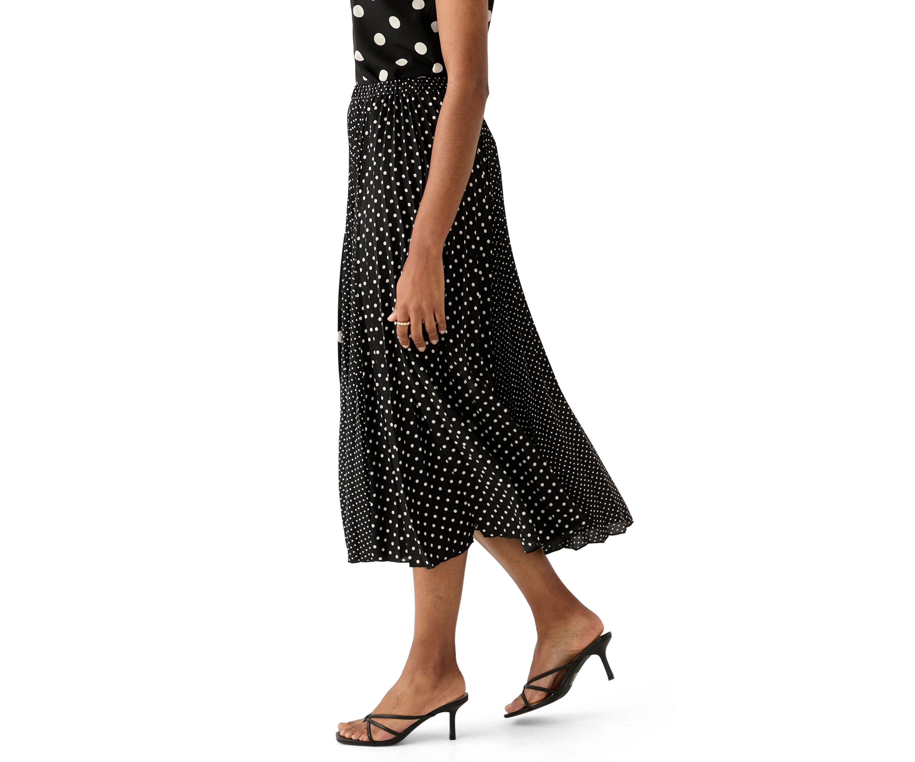 Womens Multi Dot Pleated Skirt 