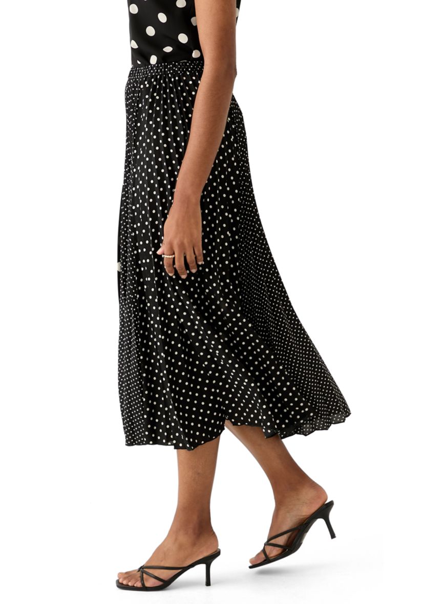 Womens Multi Dot Pleated Skirt 