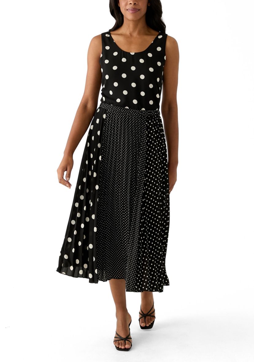 Womens Multi Dot Pleated Skirt 