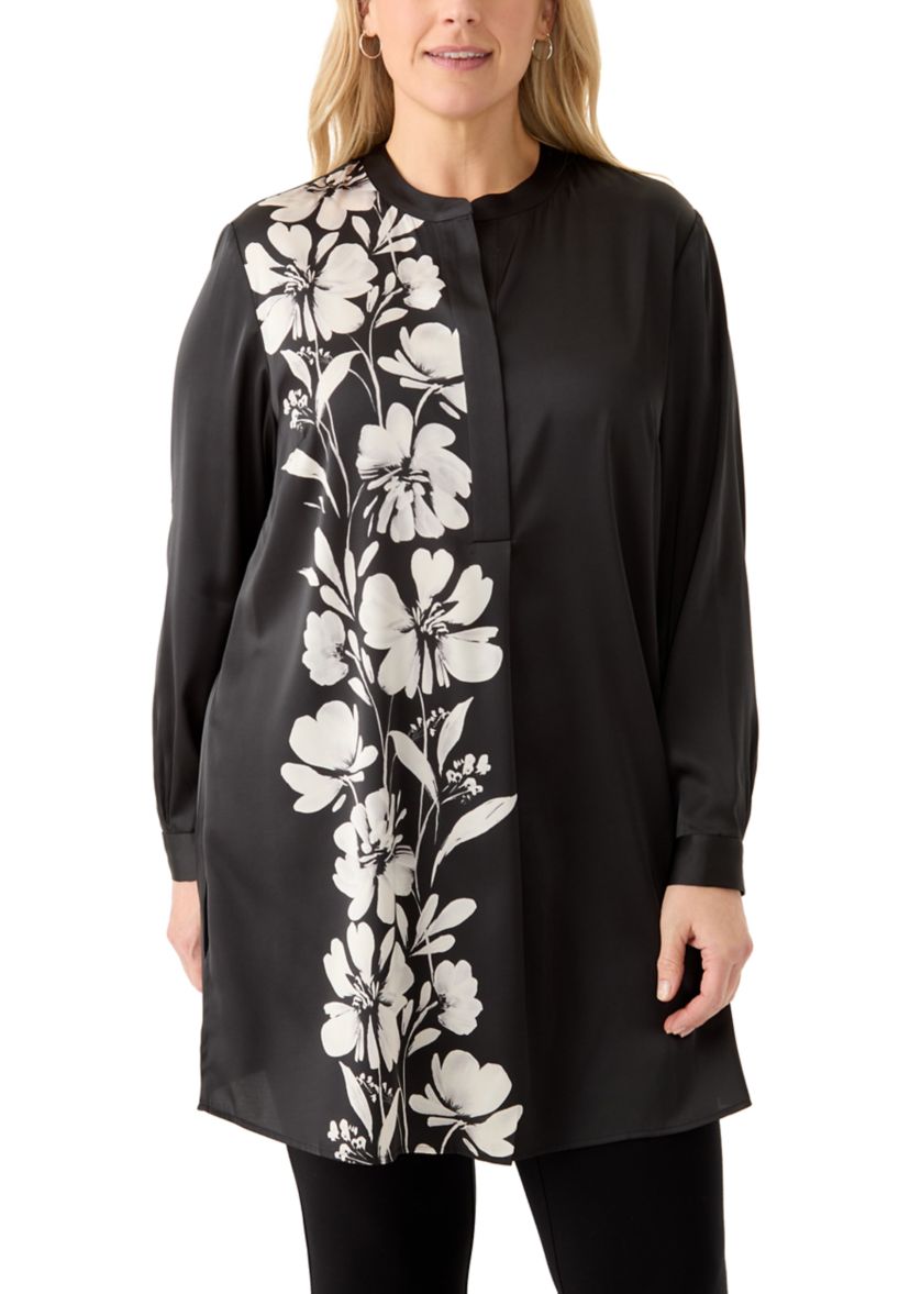 Plus Size Printed V-Neck Tunic