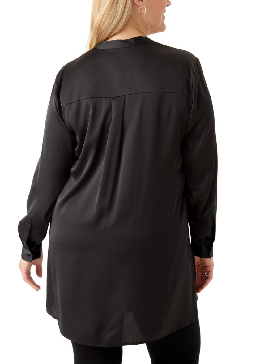 Plus Size Printed V-Neck Tunic