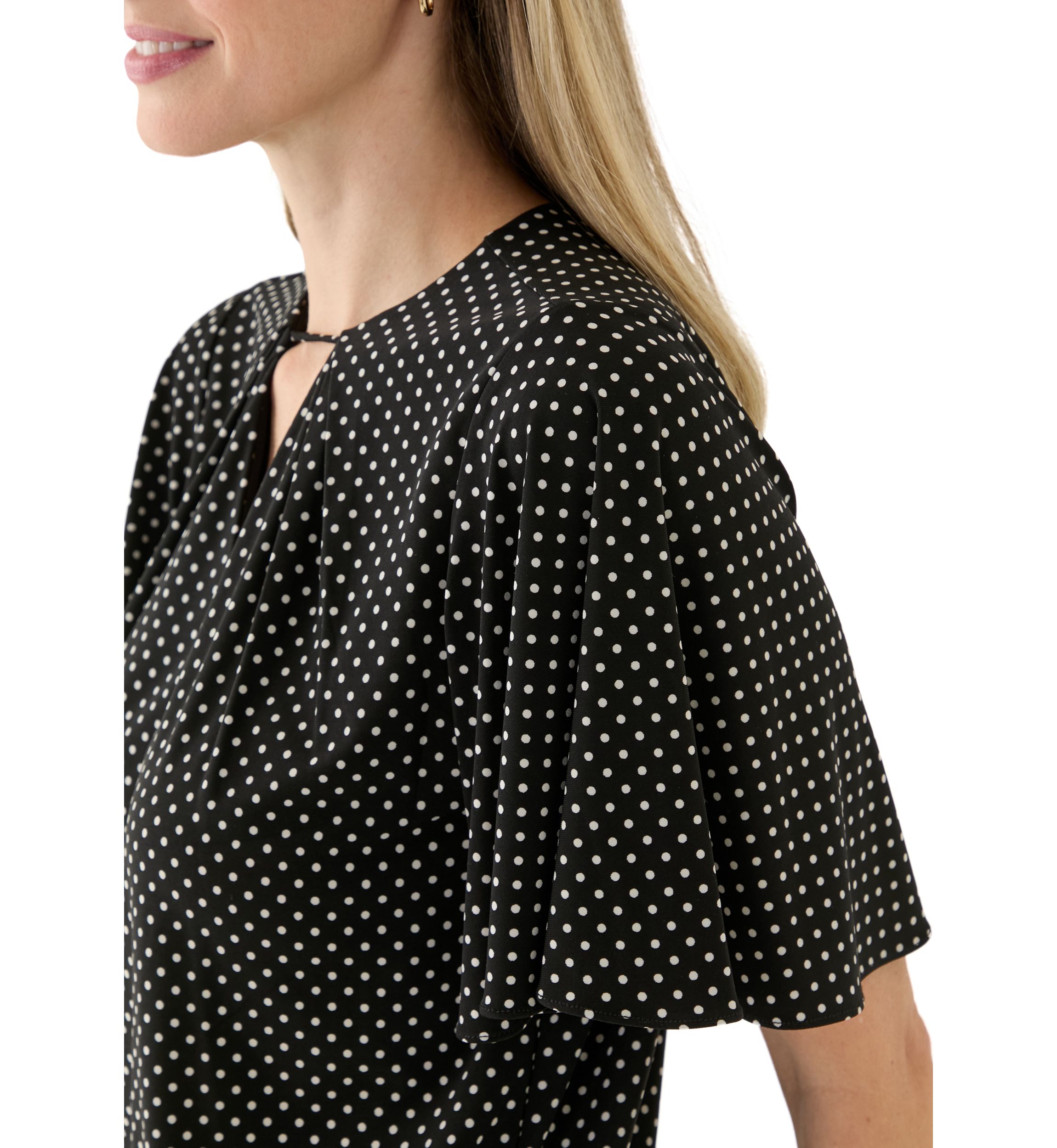 Womens Short Sleeve Printed Knit Top 