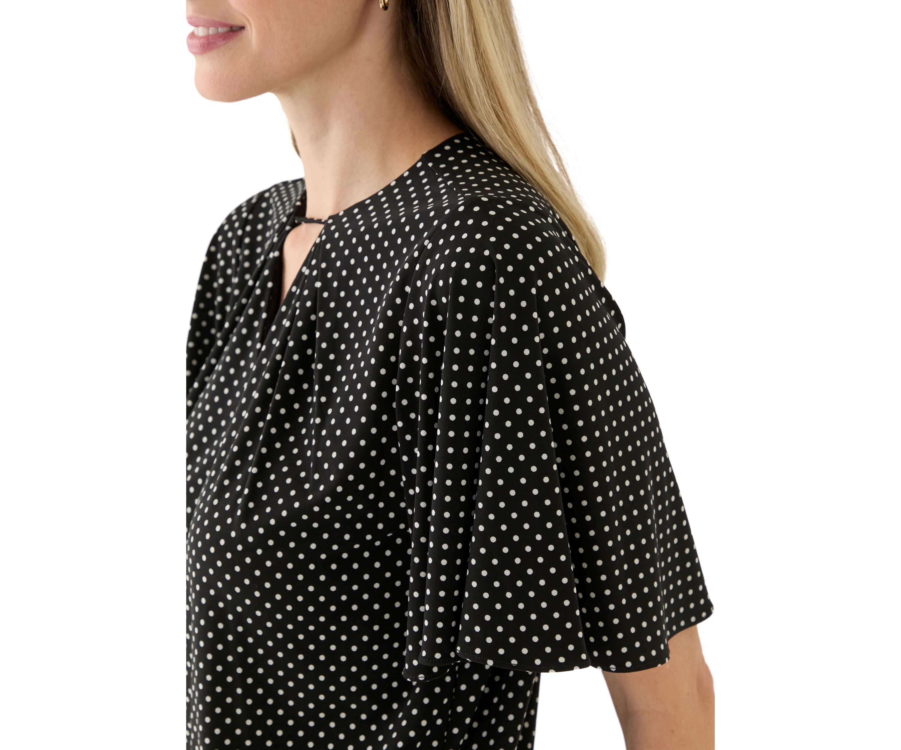 Womens Short Sleeve Printed Knit Top 