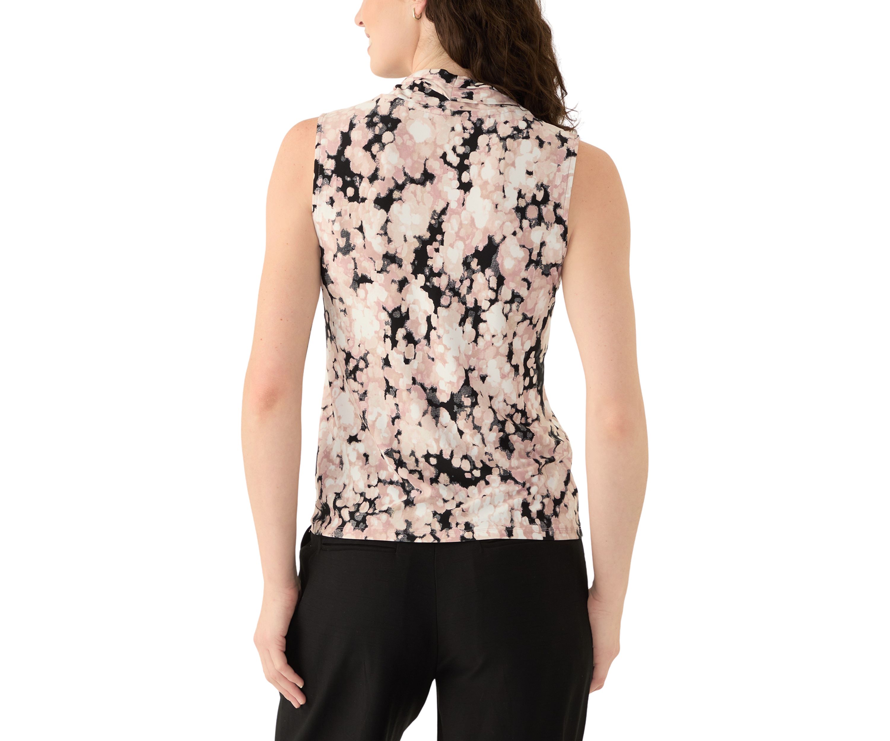 Petite Printed Triple Pleat Top 