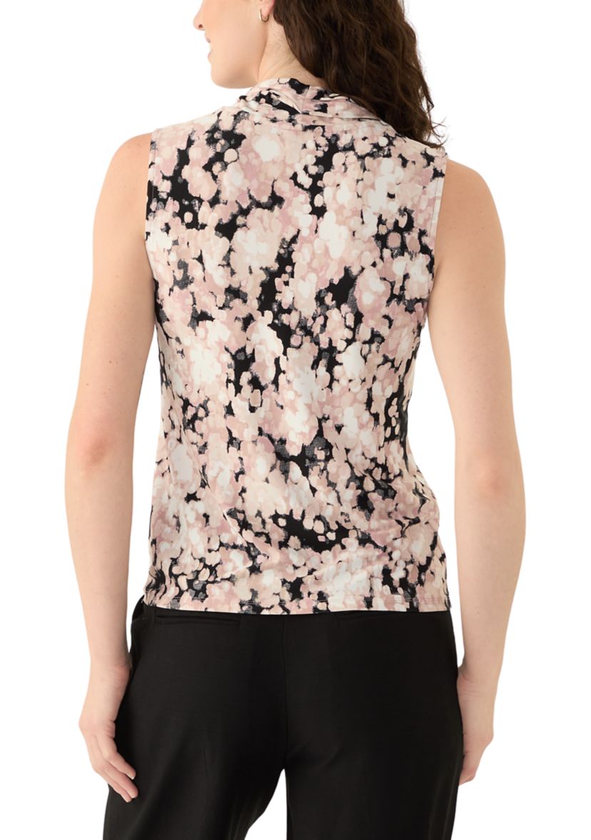 Petite Printed Triple Pleat Top 
