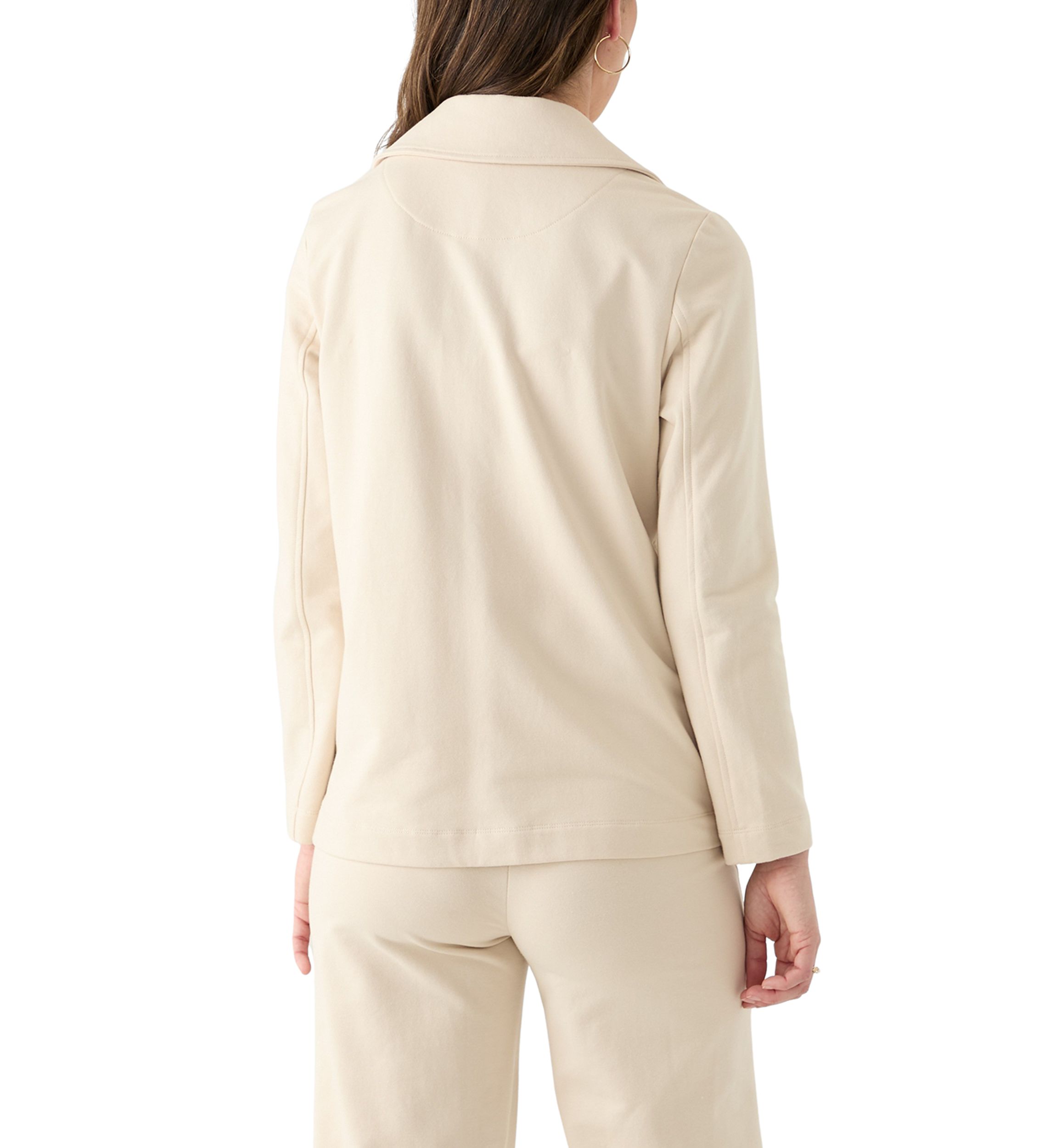 Womens Knit Faux Double Breasted Blazer