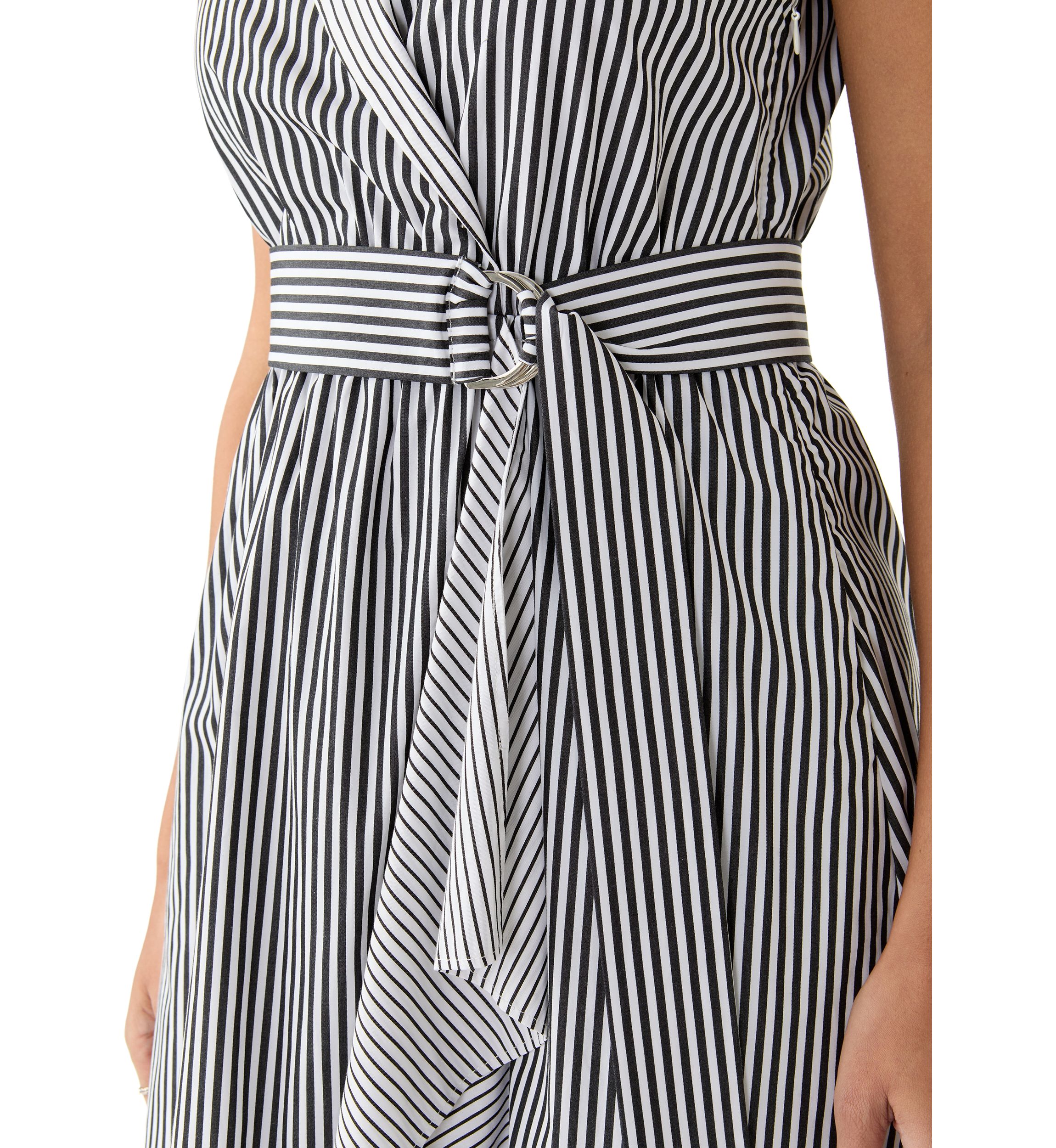 Womens Sleeveless Striped Shirtdress