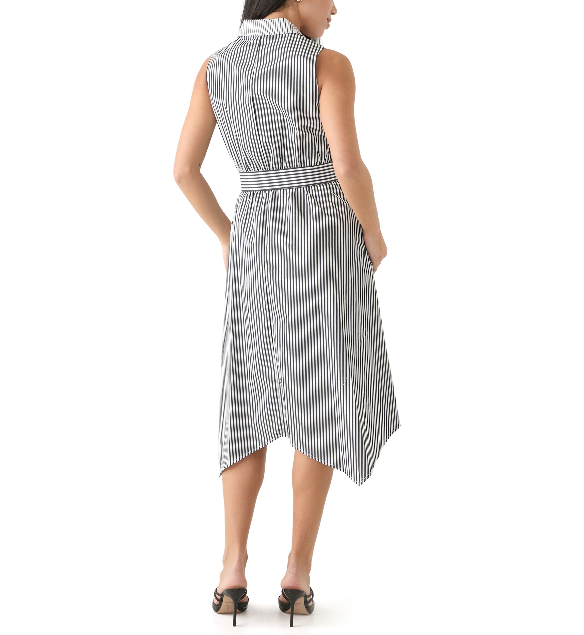 Petite Handkerchief Hem Stripe Midi Dress