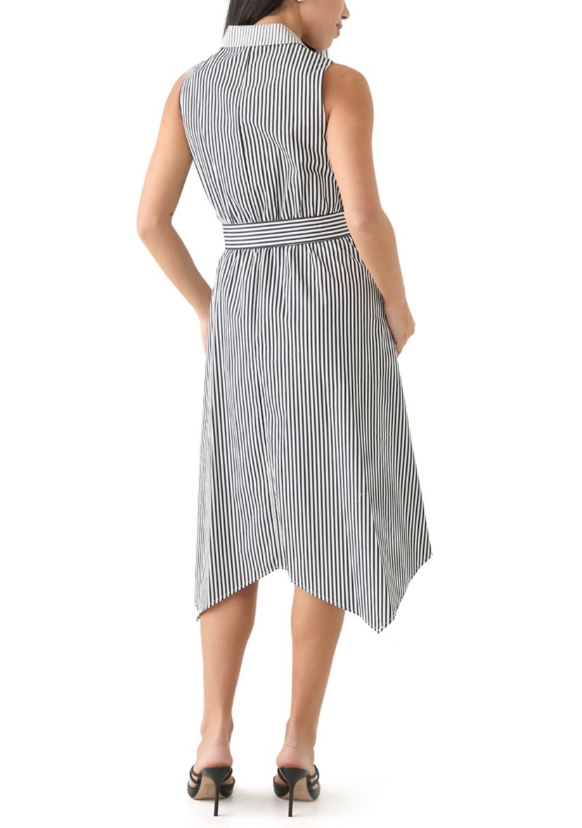 Petite Handkerchief Hem Stripe Midi Dress