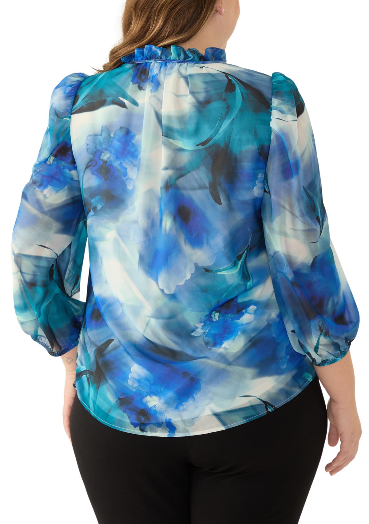 Plus Size 3/4 Sleeve Lined Tulla Blouse