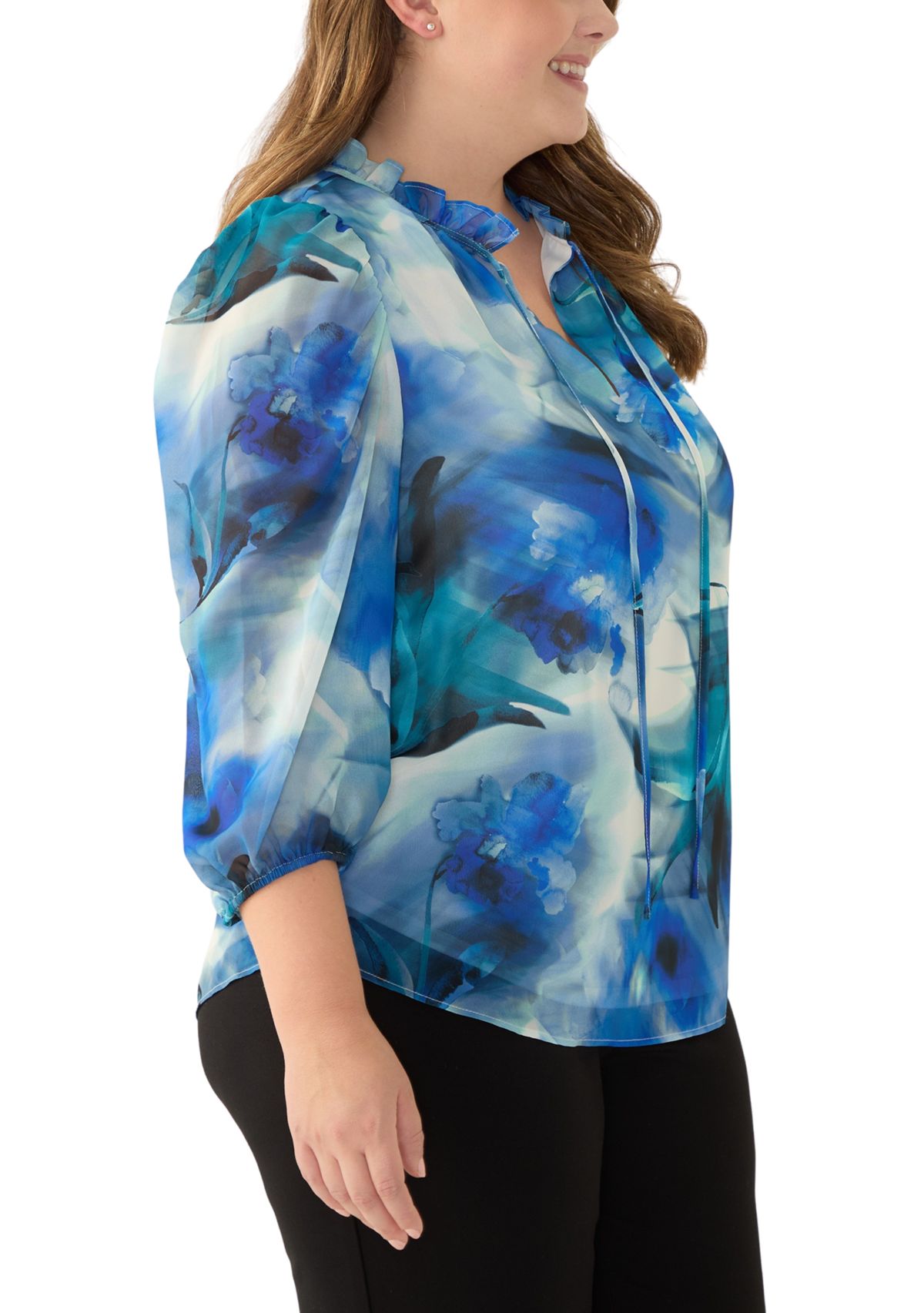 Plus Size 3/4 Sleeve Lined Tulla Blouse