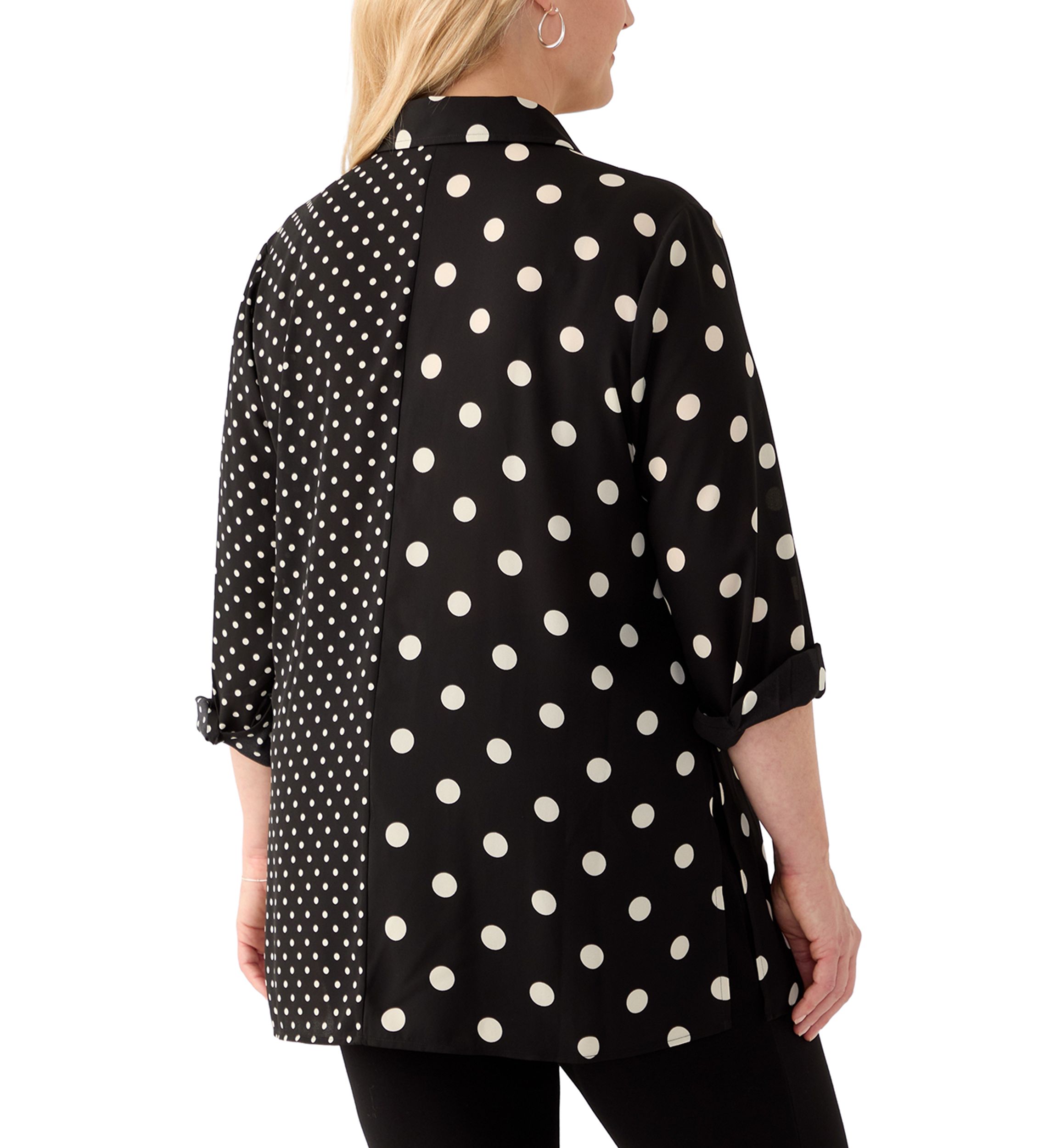 Plus Size Long Sleeve Collared Button Front Shirt