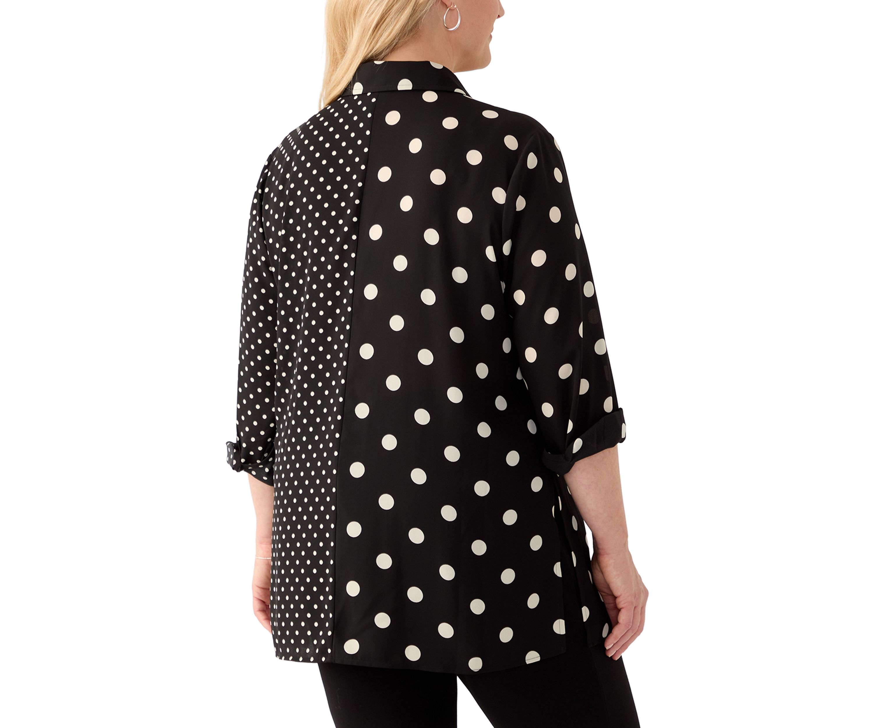 Plus Size Long Sleeve Collared Button Front Shirt