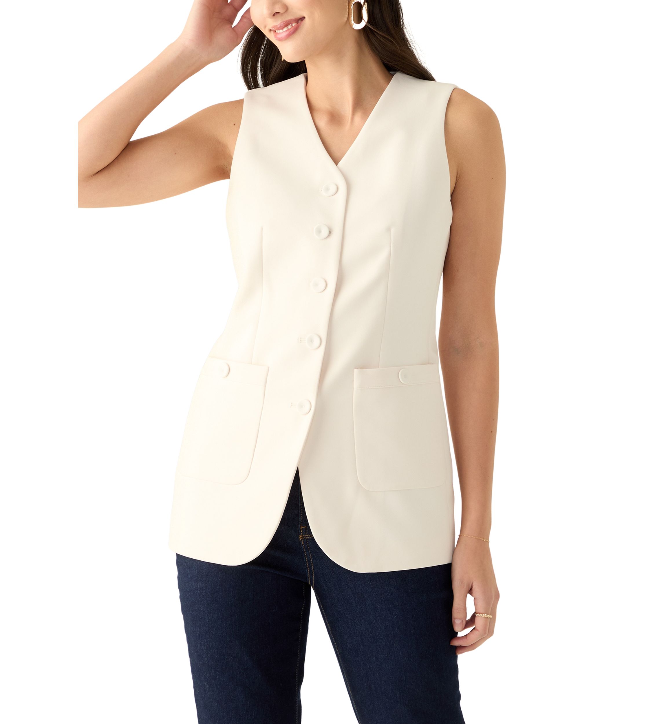 Womens Sleeveless Vest with Pockets