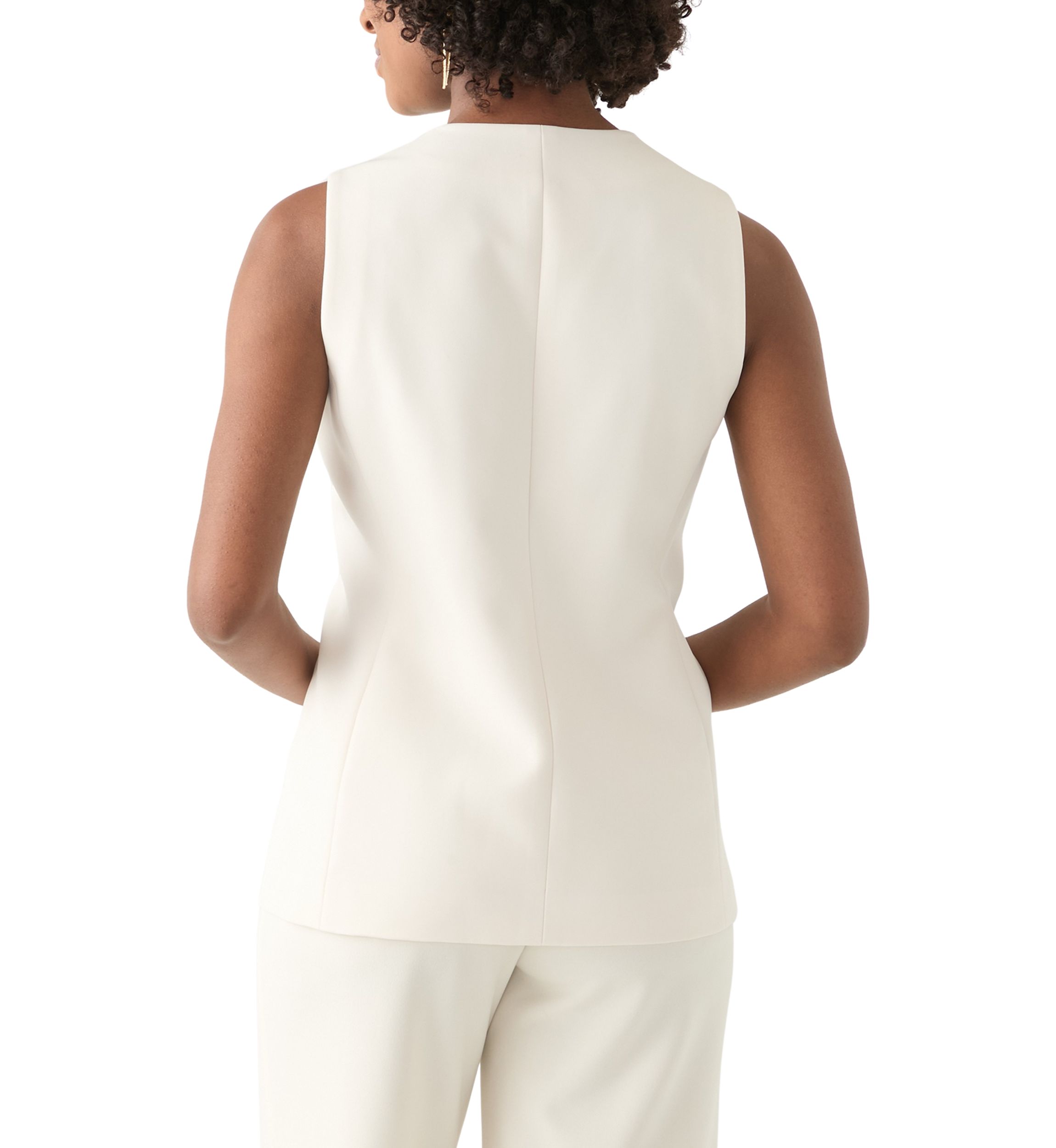 Petite Button Vest with Front Pockets