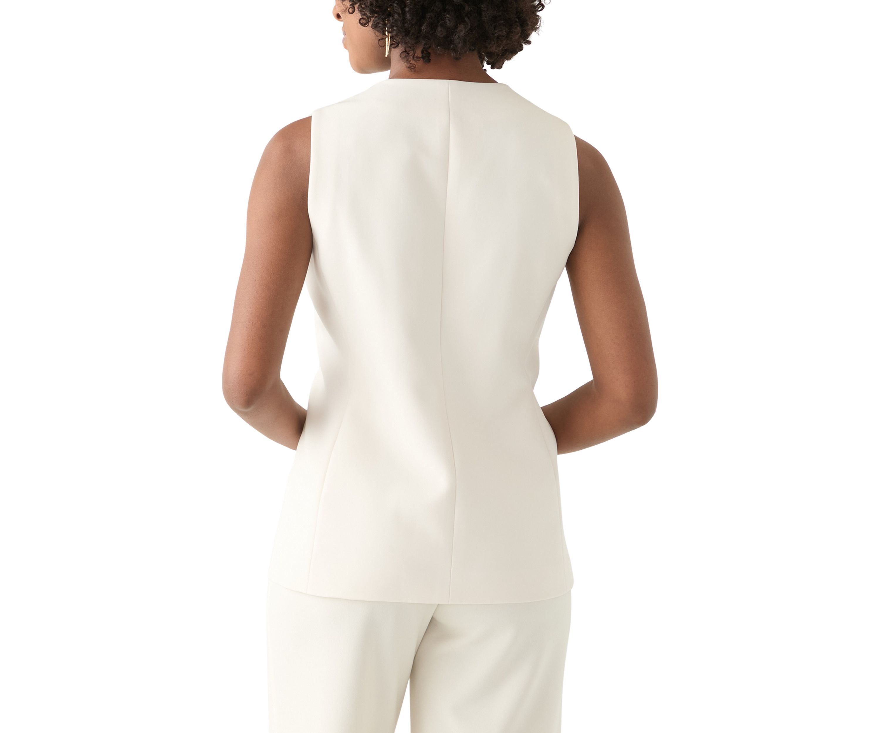 Petite Button Vest with Front Pockets