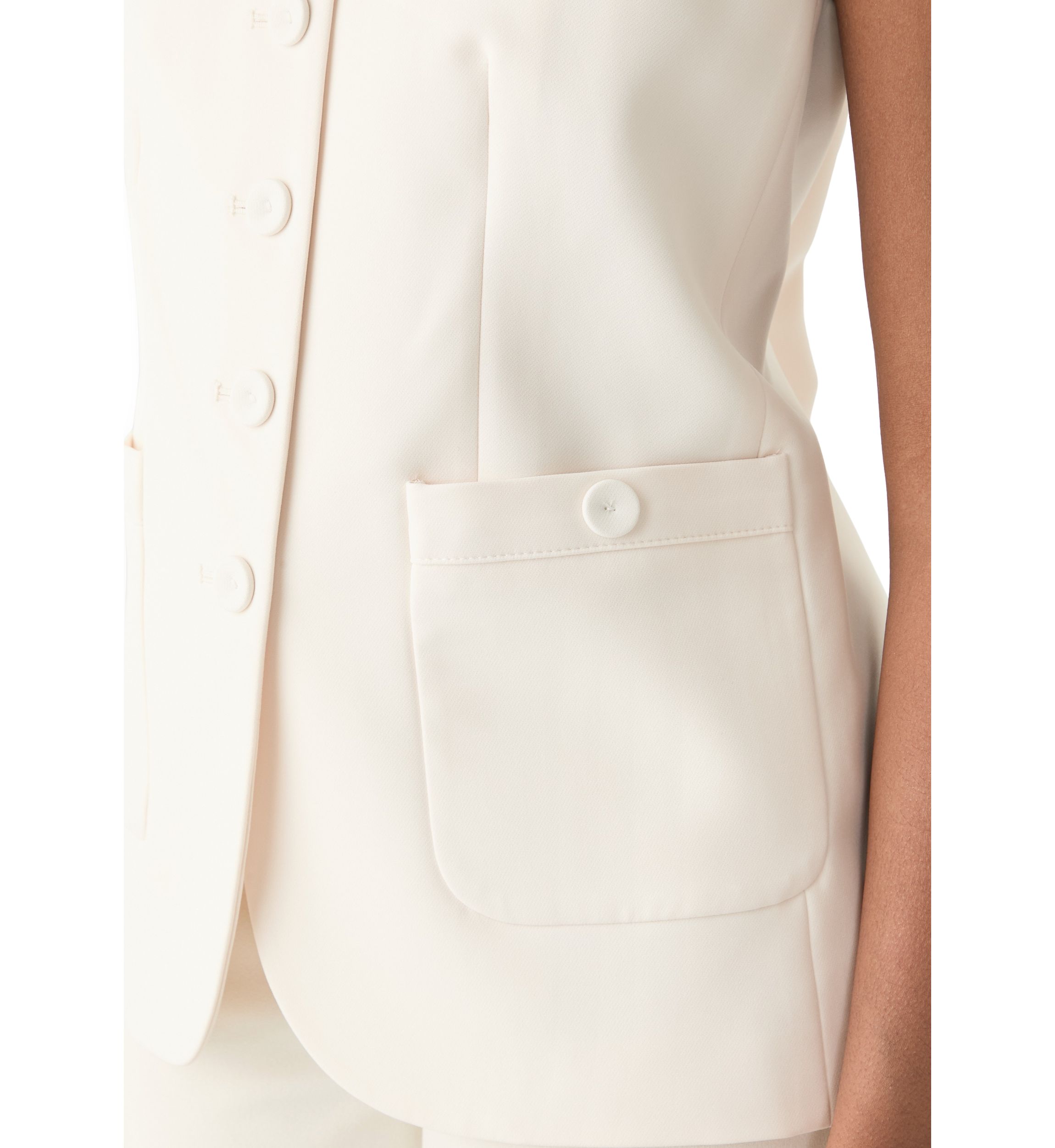 Petite Button Vest with Front Pockets