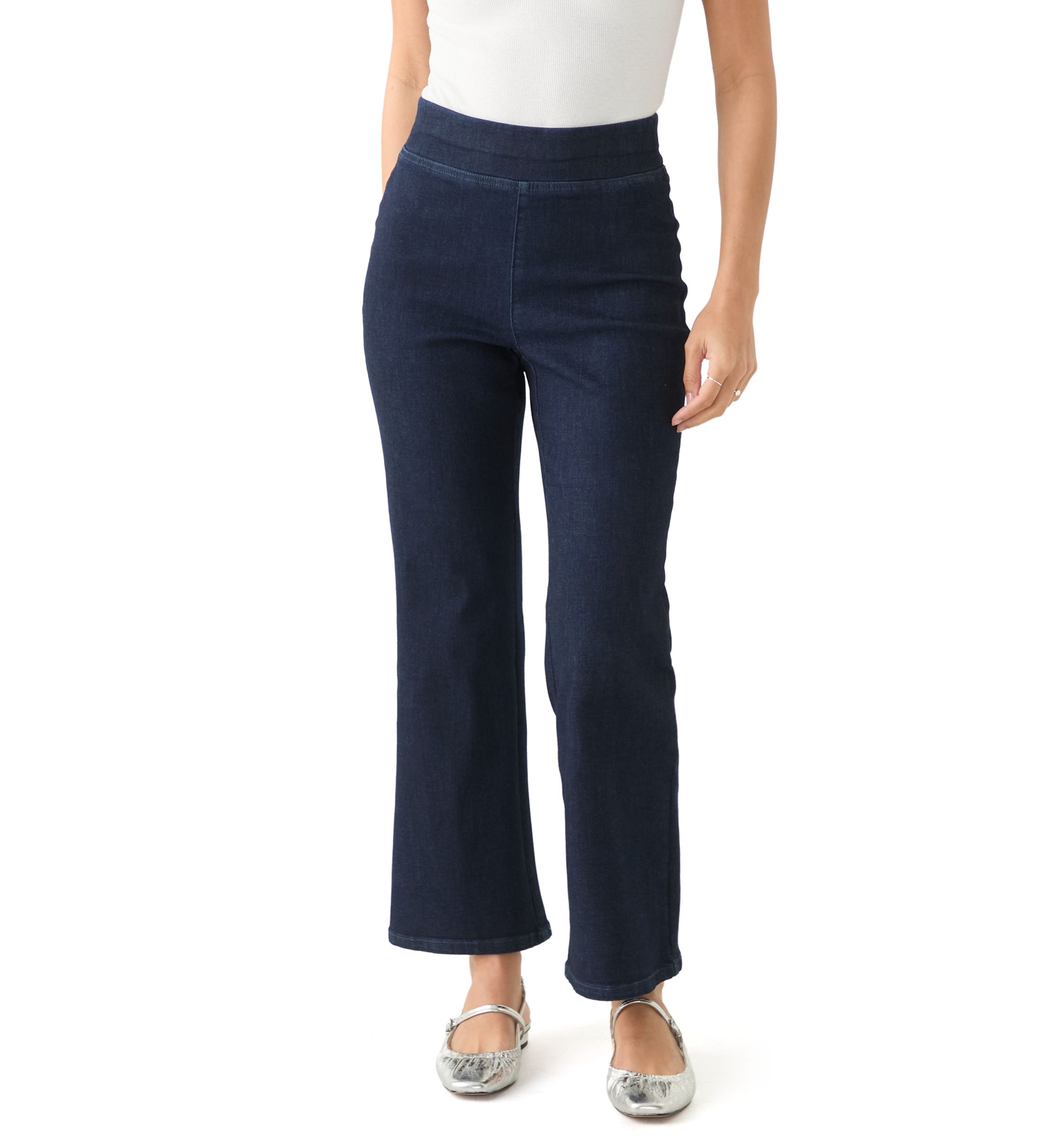 Petite Wide Leg Pull On Super Stretch Pants 