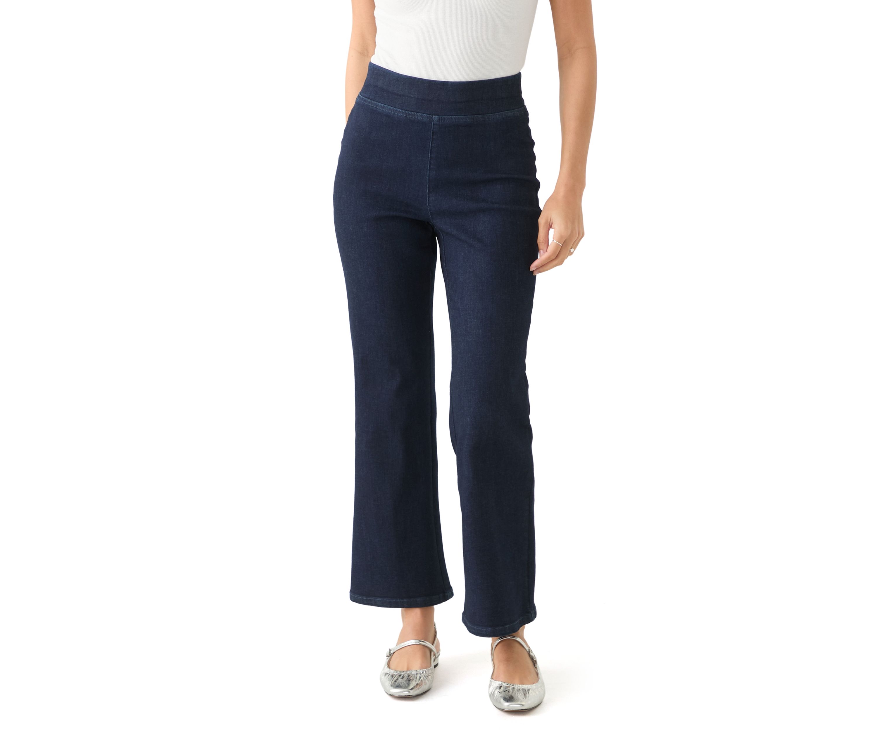 Petite Wide Leg Pull On Super Stretch Pants 