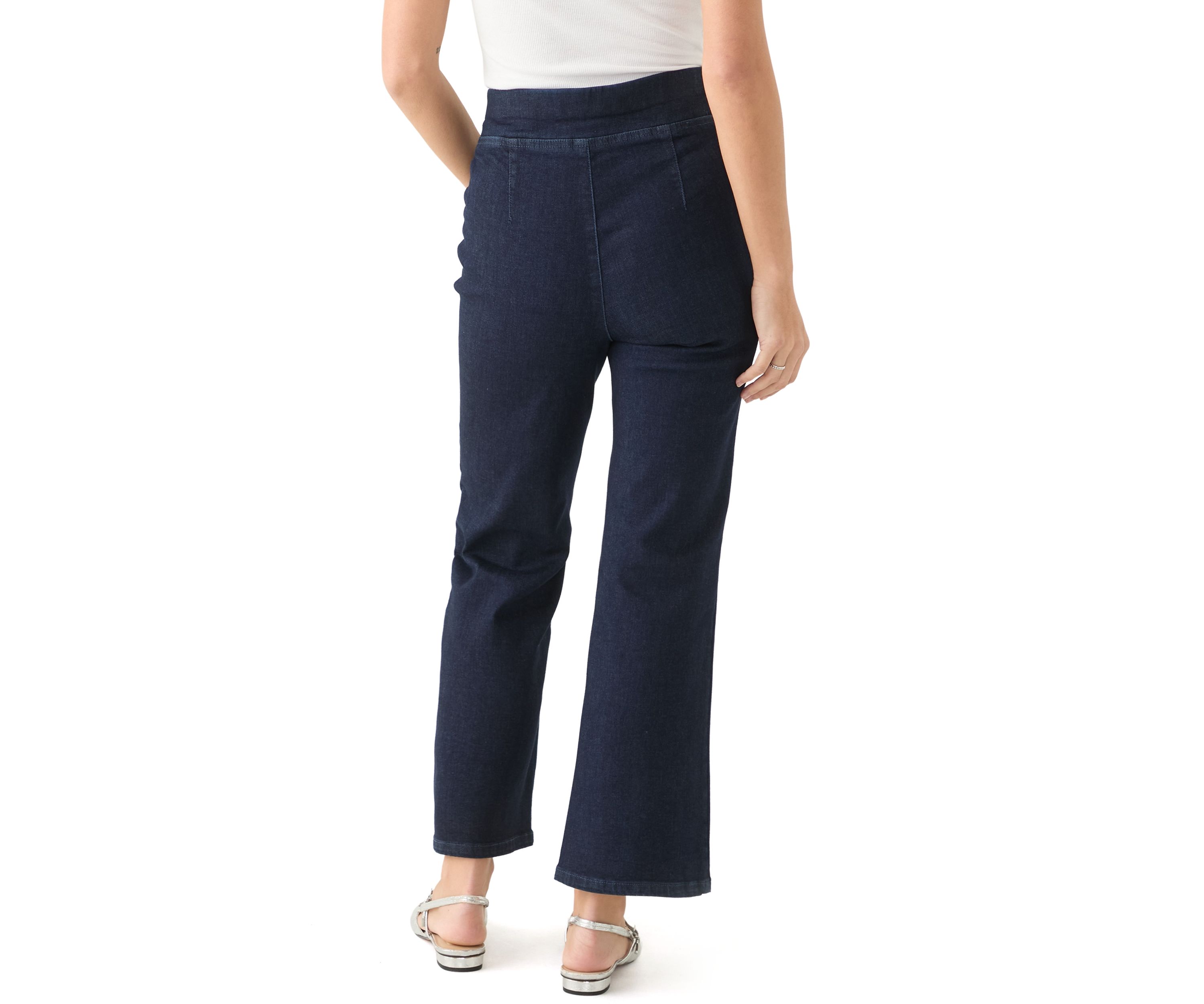 Petite Wide Leg Pull On Super Stretch Pants 