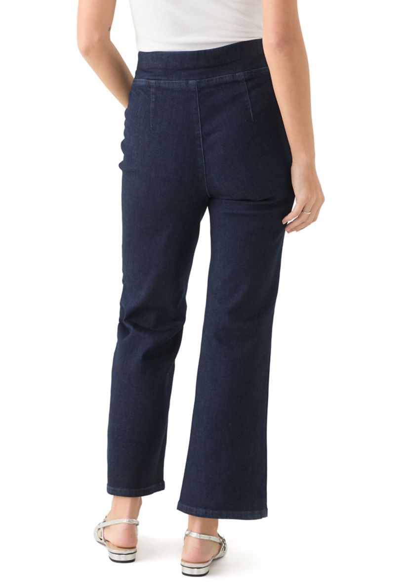 Petite Wide Leg Pull On Super Stretch Pants 