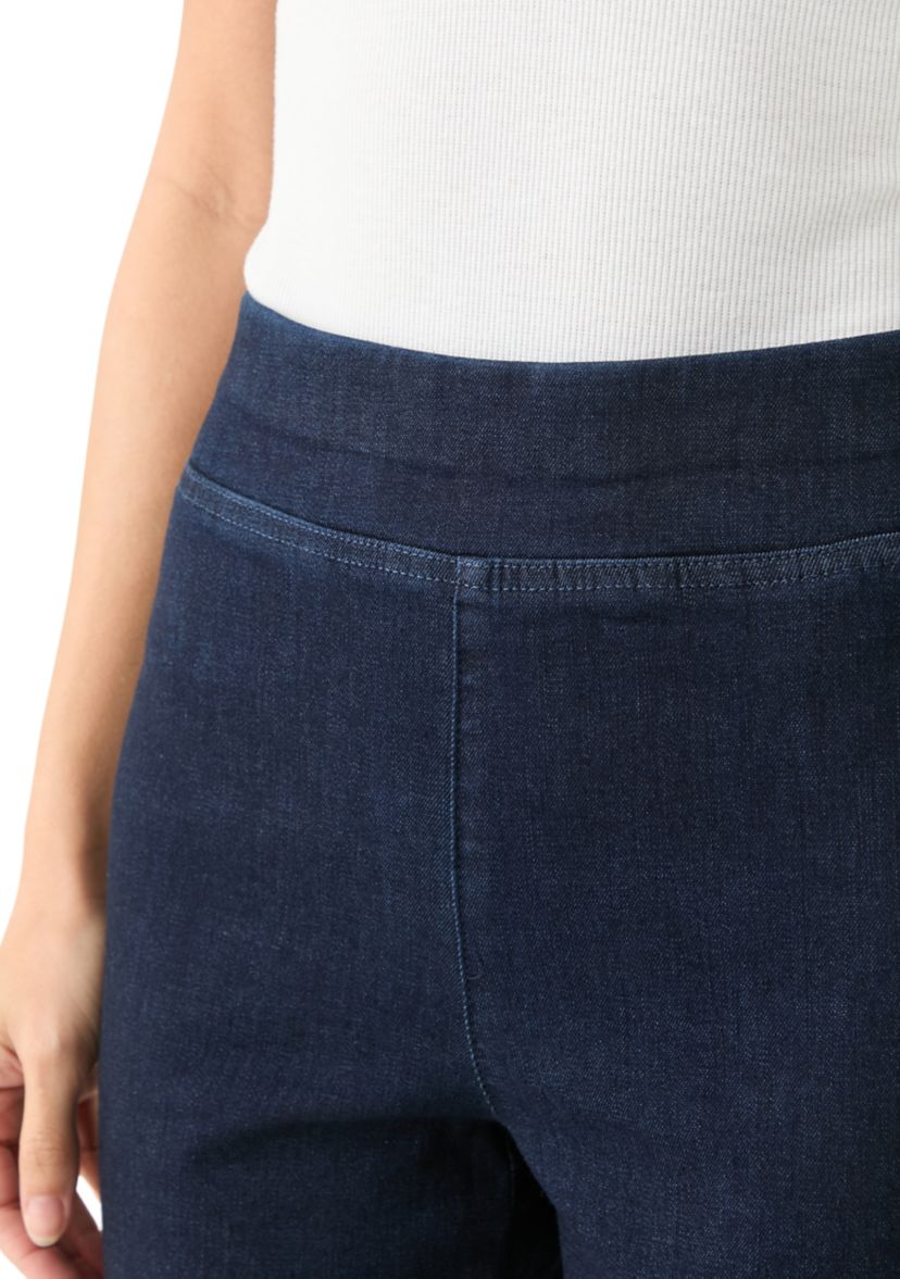 Petite Wide Leg Pull On Super Stretch Pants 