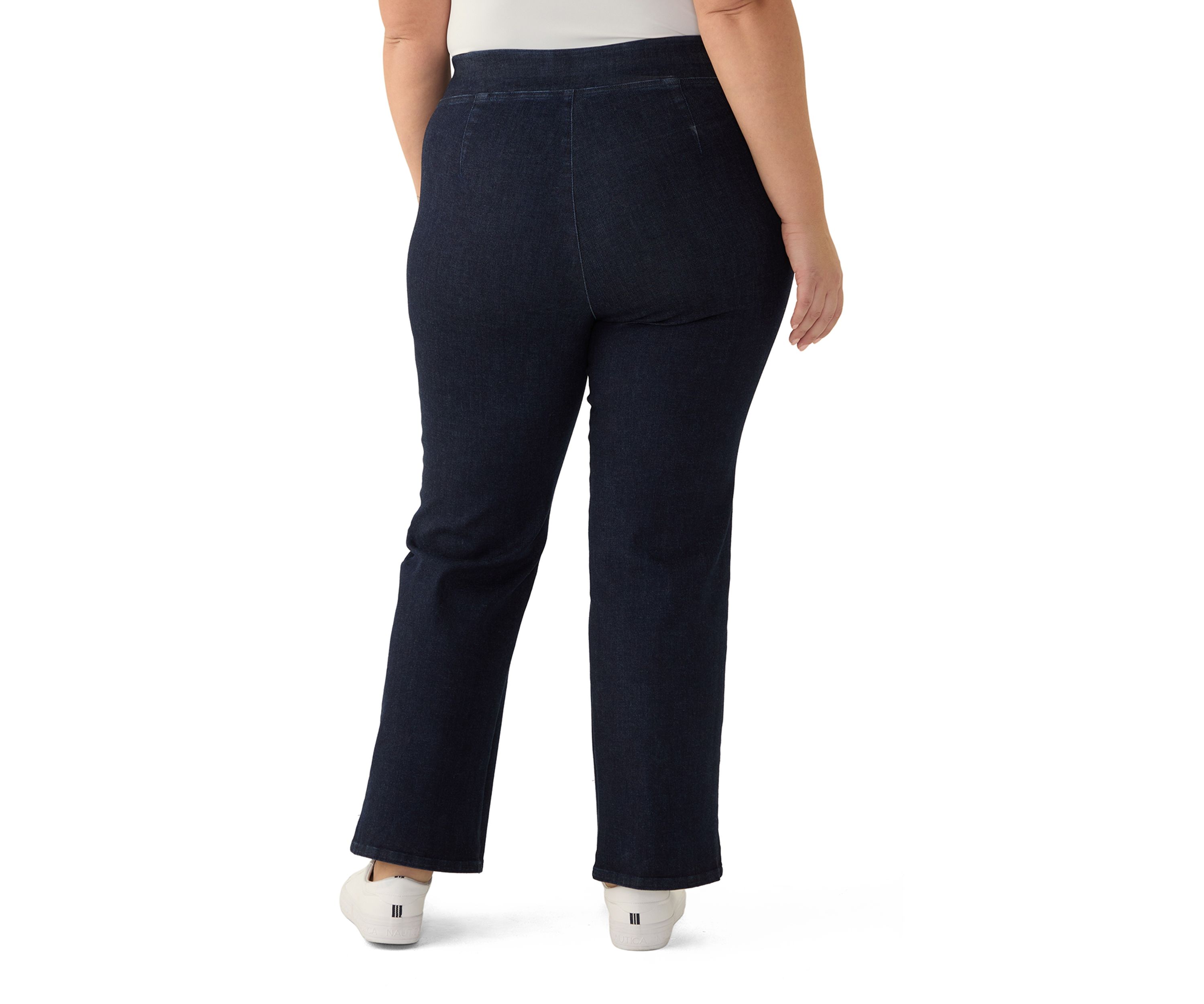 Plus Size Pull On Wide Leg Denim Pants