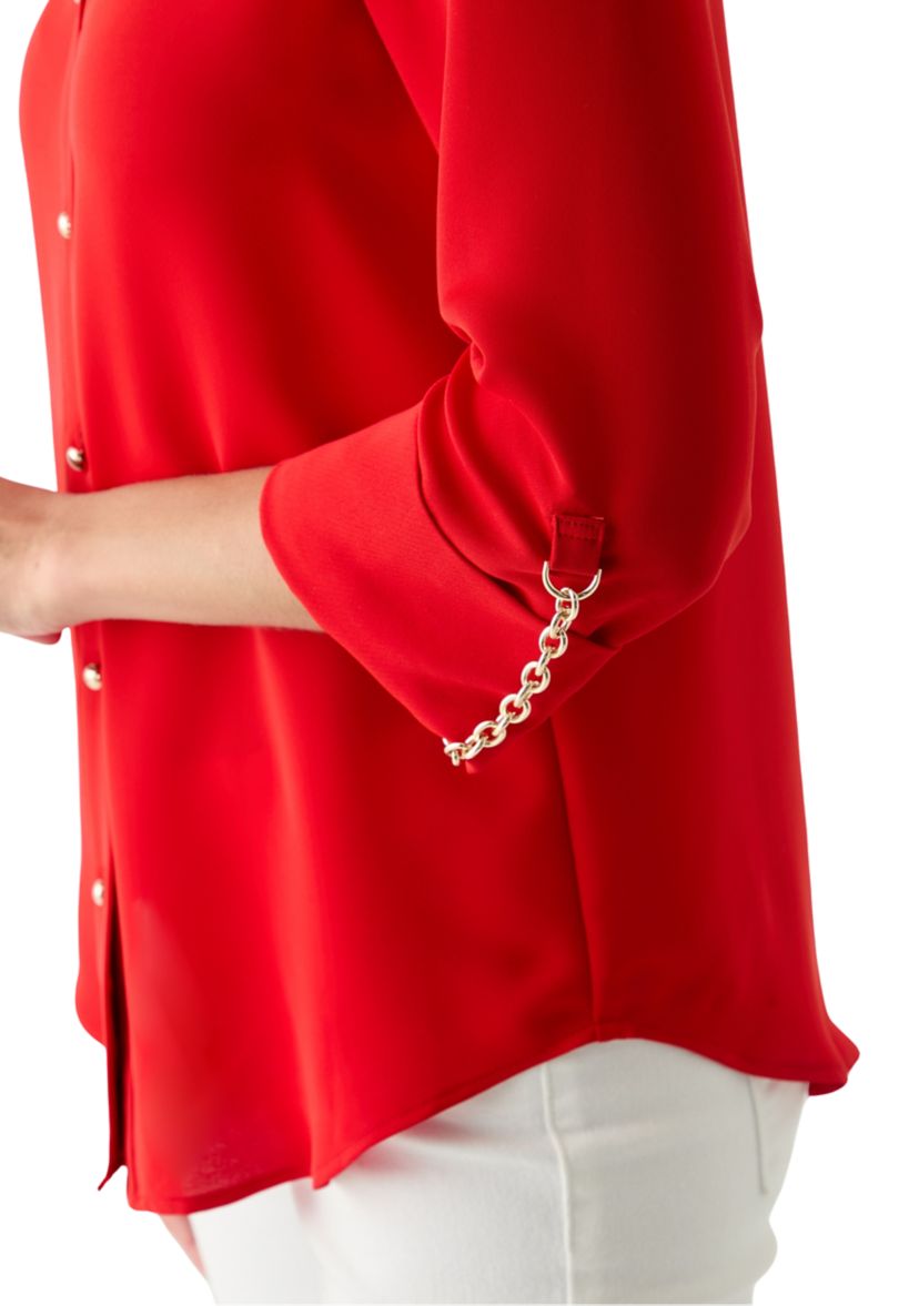 Womens Button Front Top