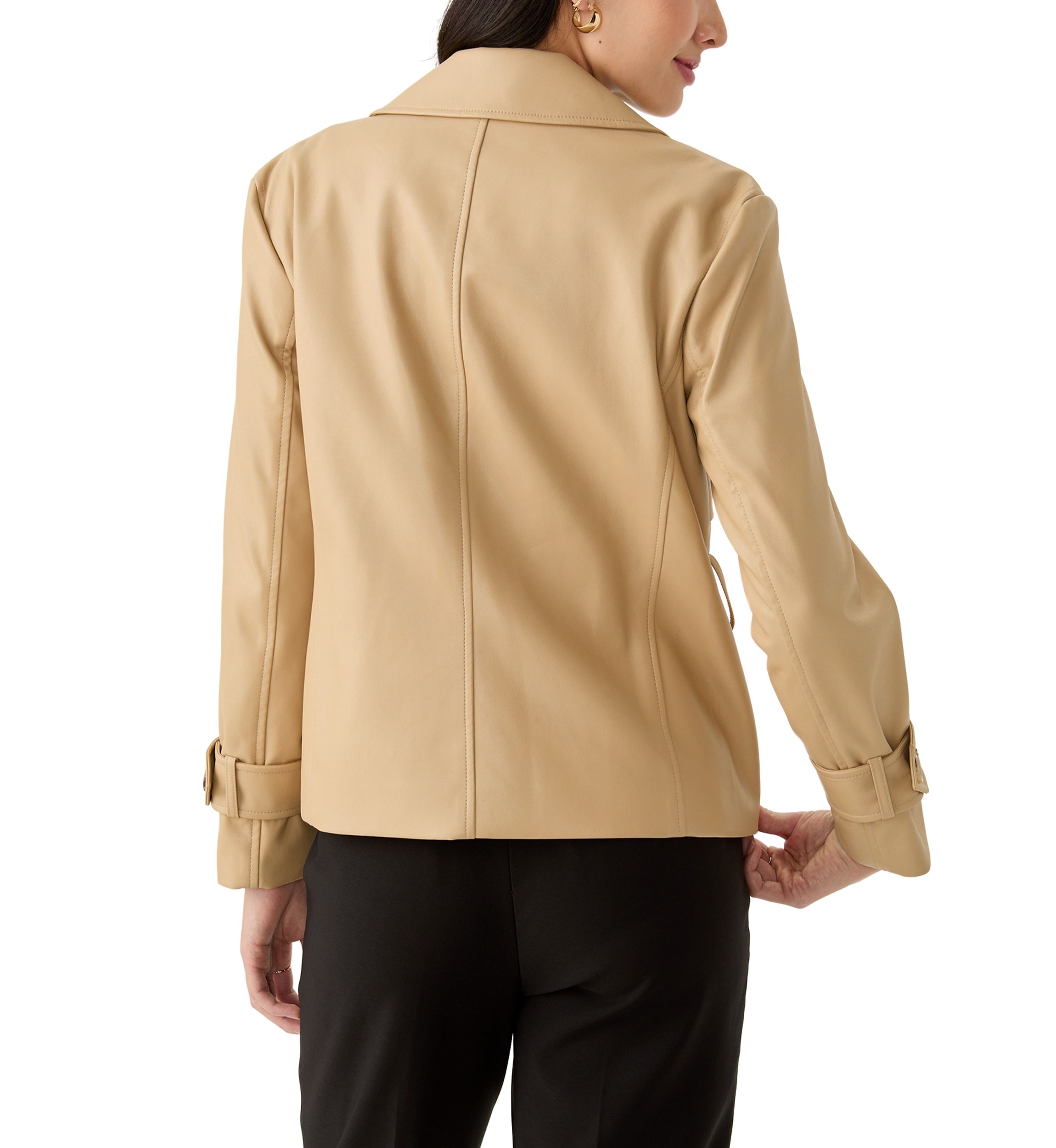 Womens Long Sleeve Cropped Trench 