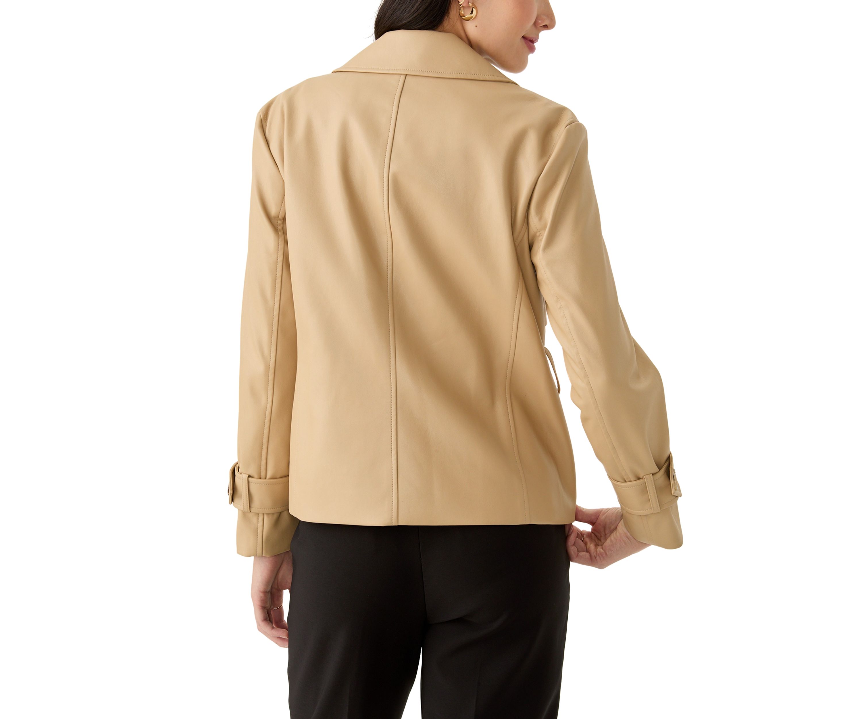 Womens Long Sleeve Cropped Trench 