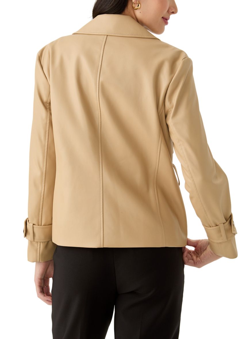Womens Long Sleeve Cropped Trench 