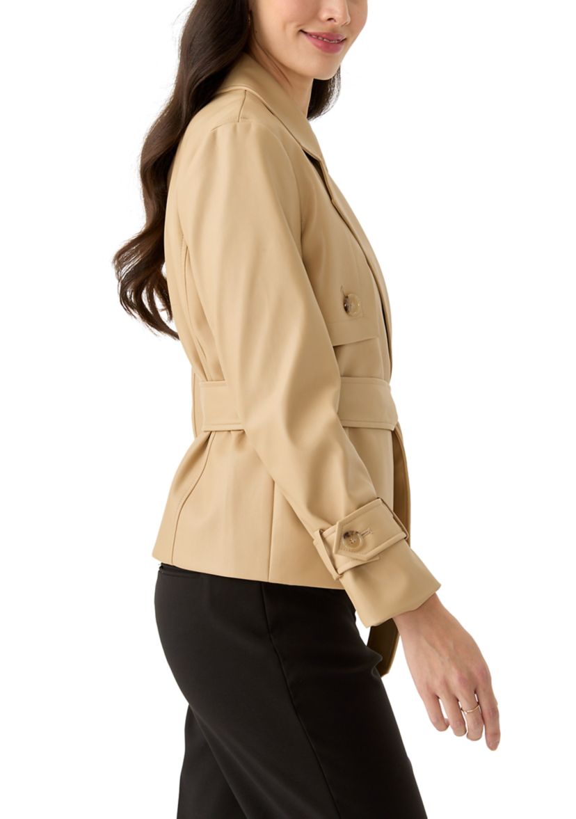 Womens Long Sleeve Cropped Trench 