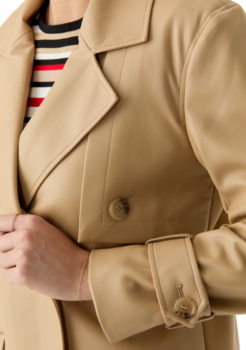 Womens Long Sleeve Cropped Trench 