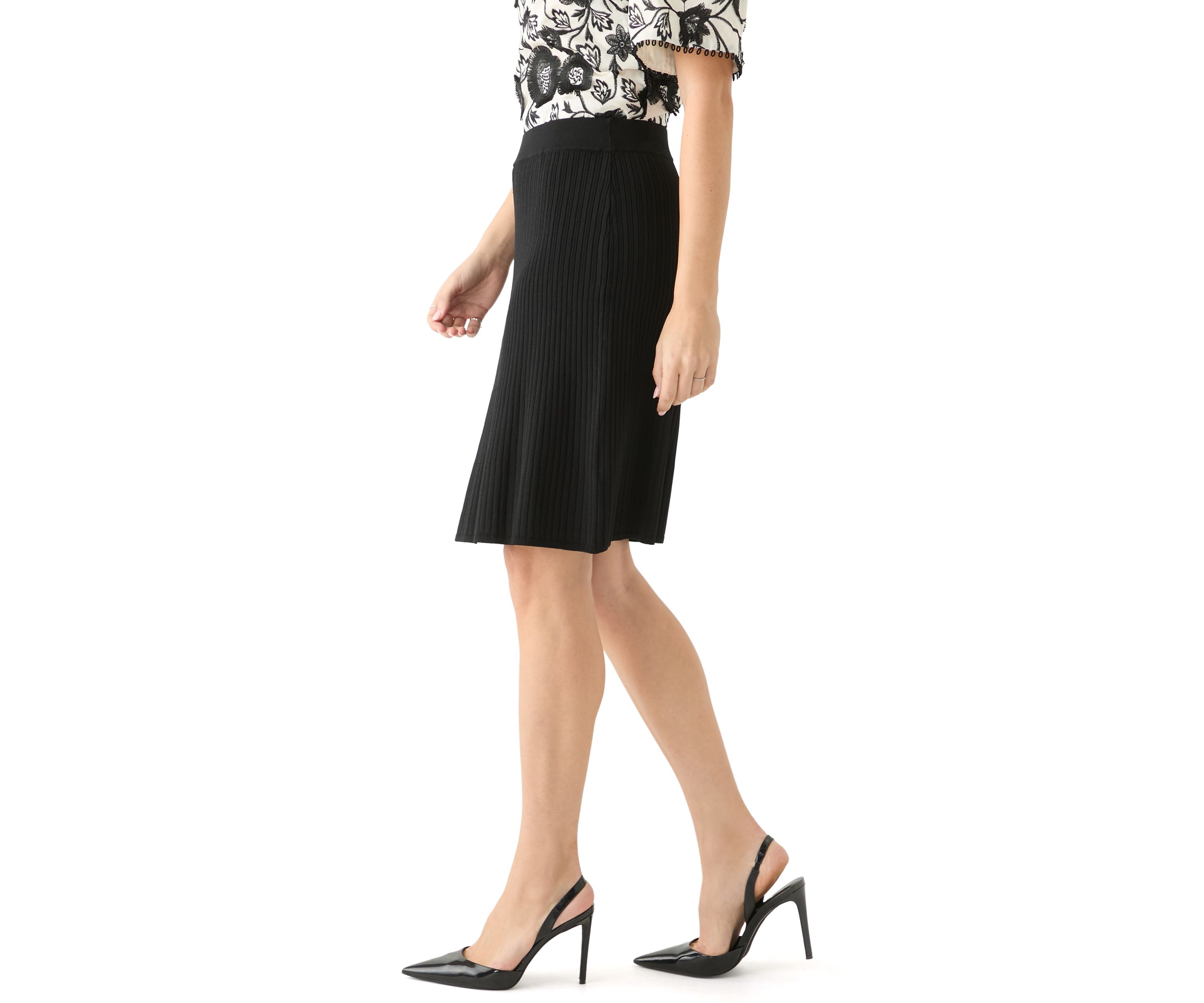 Womens Ribbed Sweater Knit Skirt