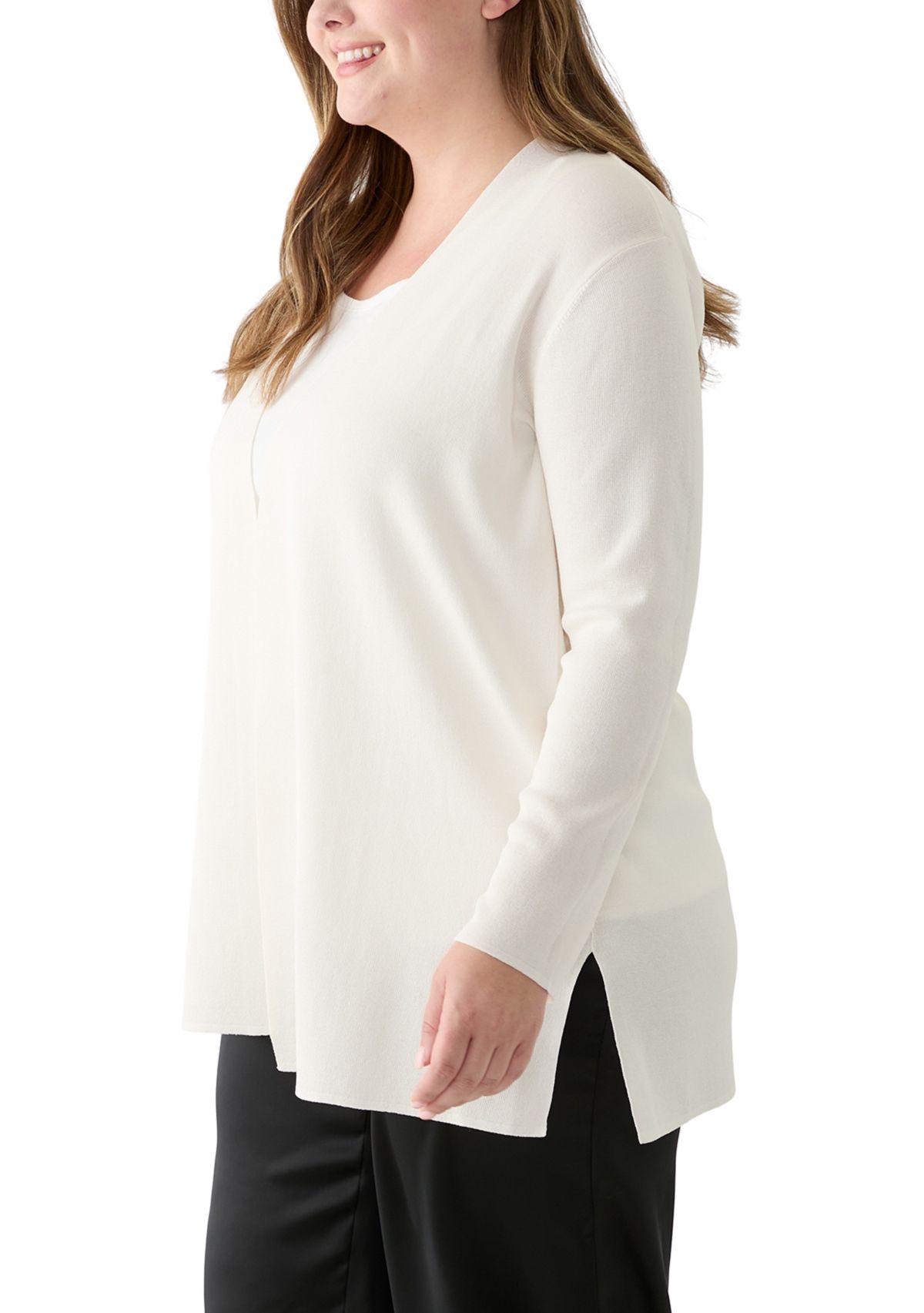 Plus Size Napa Open Front Cardigan