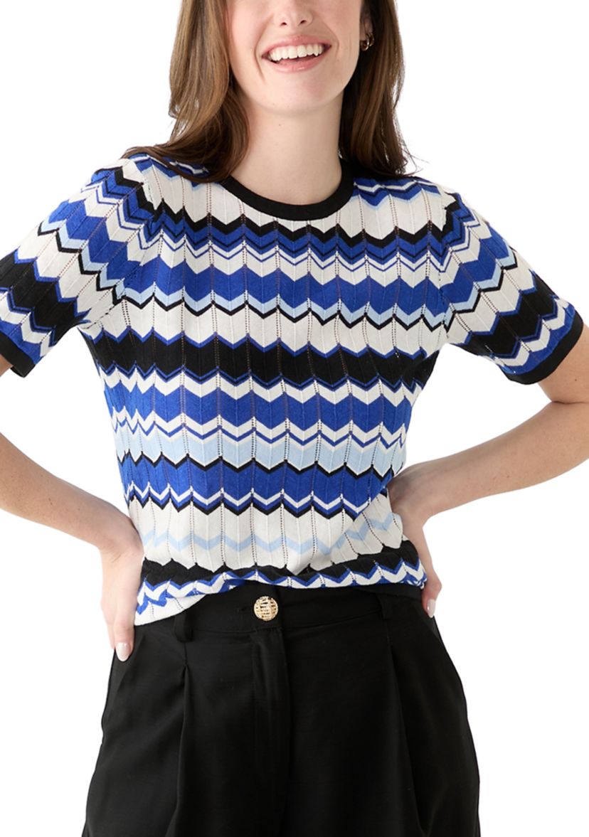 Womens Chevron Printed Top with Side Tie